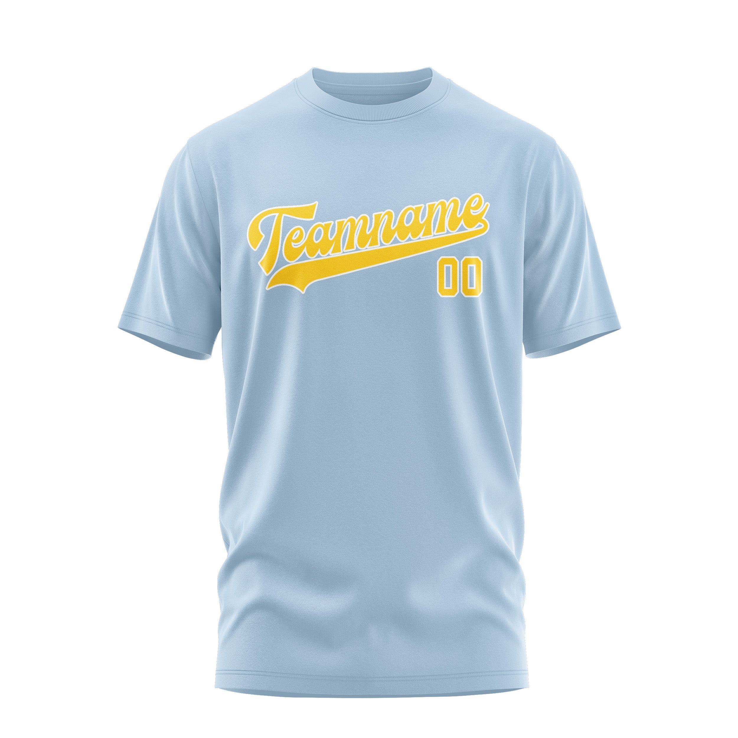 Maßgeschneidertes Hellblau Gold T-Shirt
