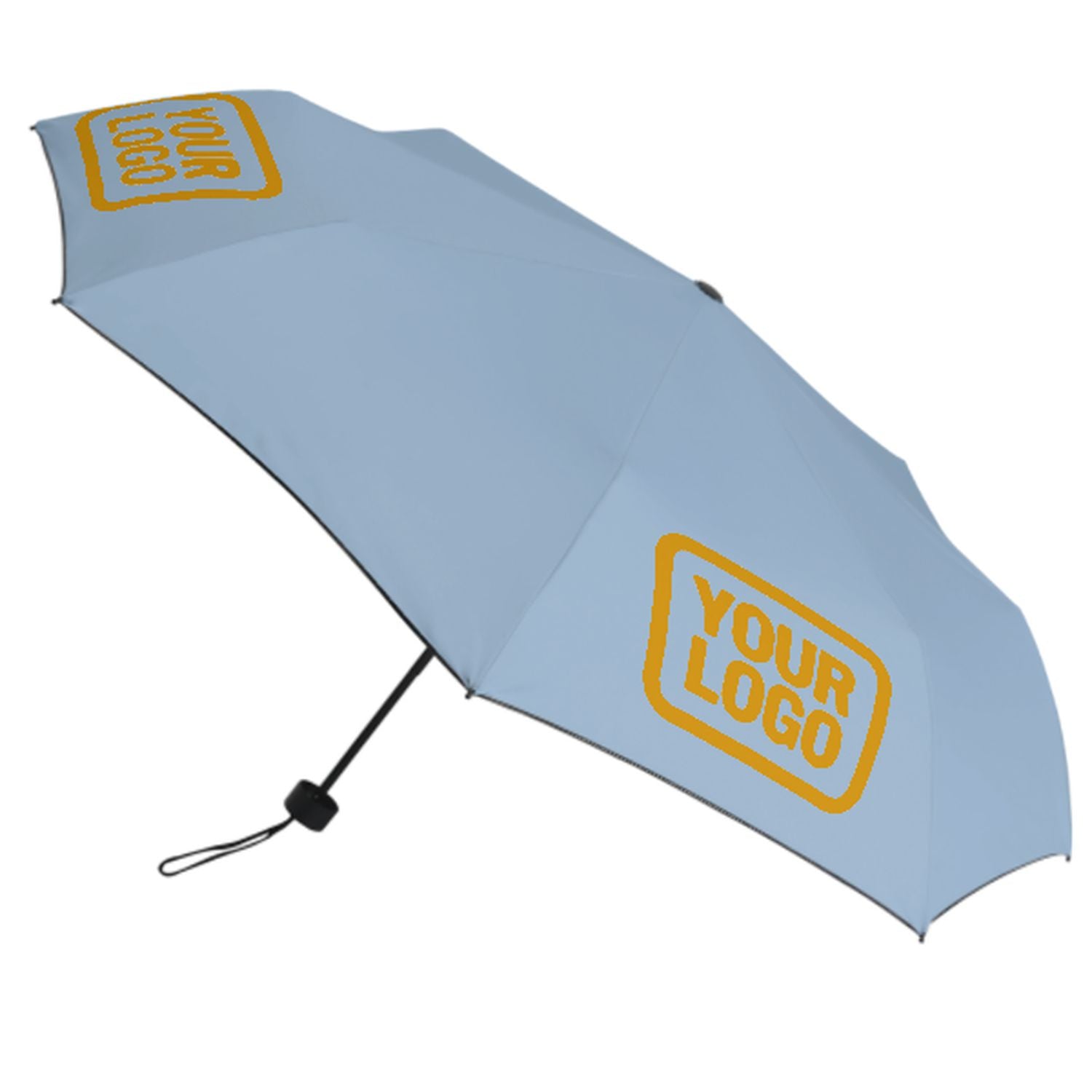 Maßgeschneidertes Hellblau Gelb Automatik-Regenschirm