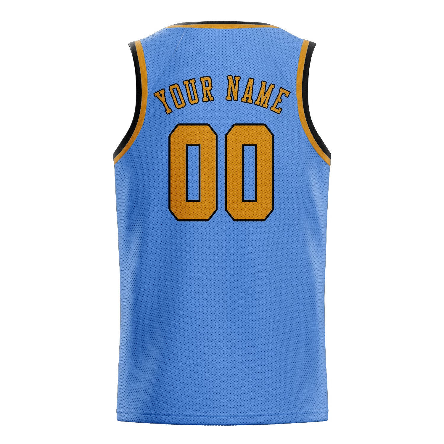Benutzerdefiniertes Professionelles Hellblau Gelb Basketballtrikot