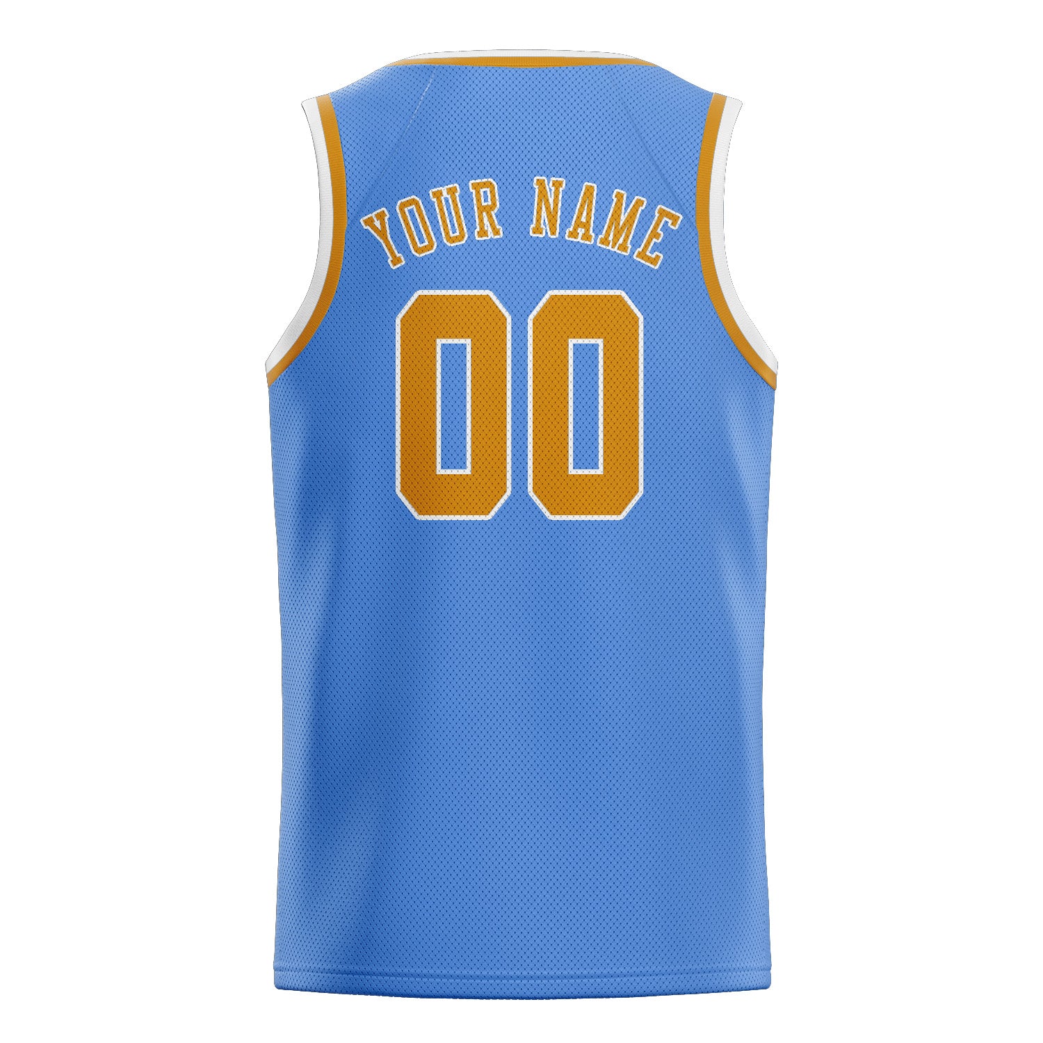 Benutzerdefiniertes Professionelles Hellblau Gelb Basketballtrikot