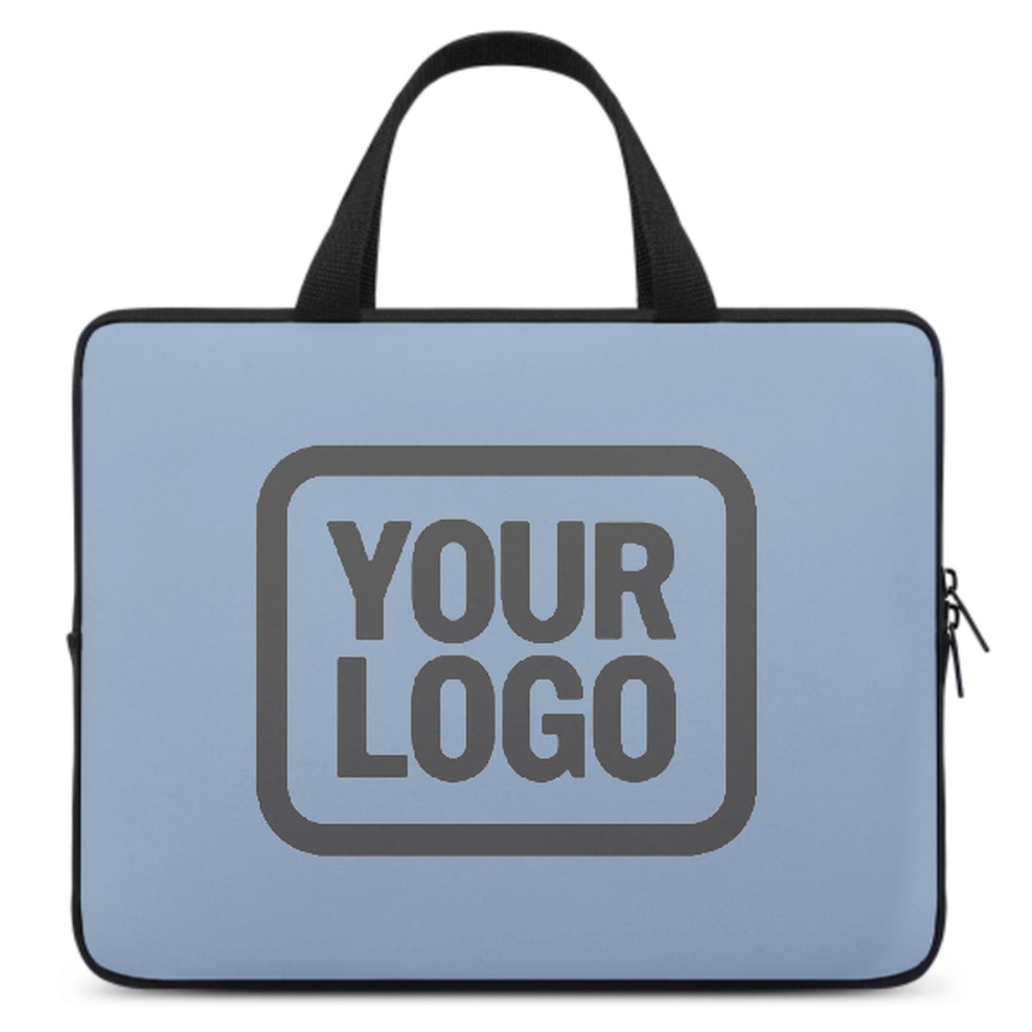 Sac pour ordinateur portable personnalisé bleu clair gris foncé