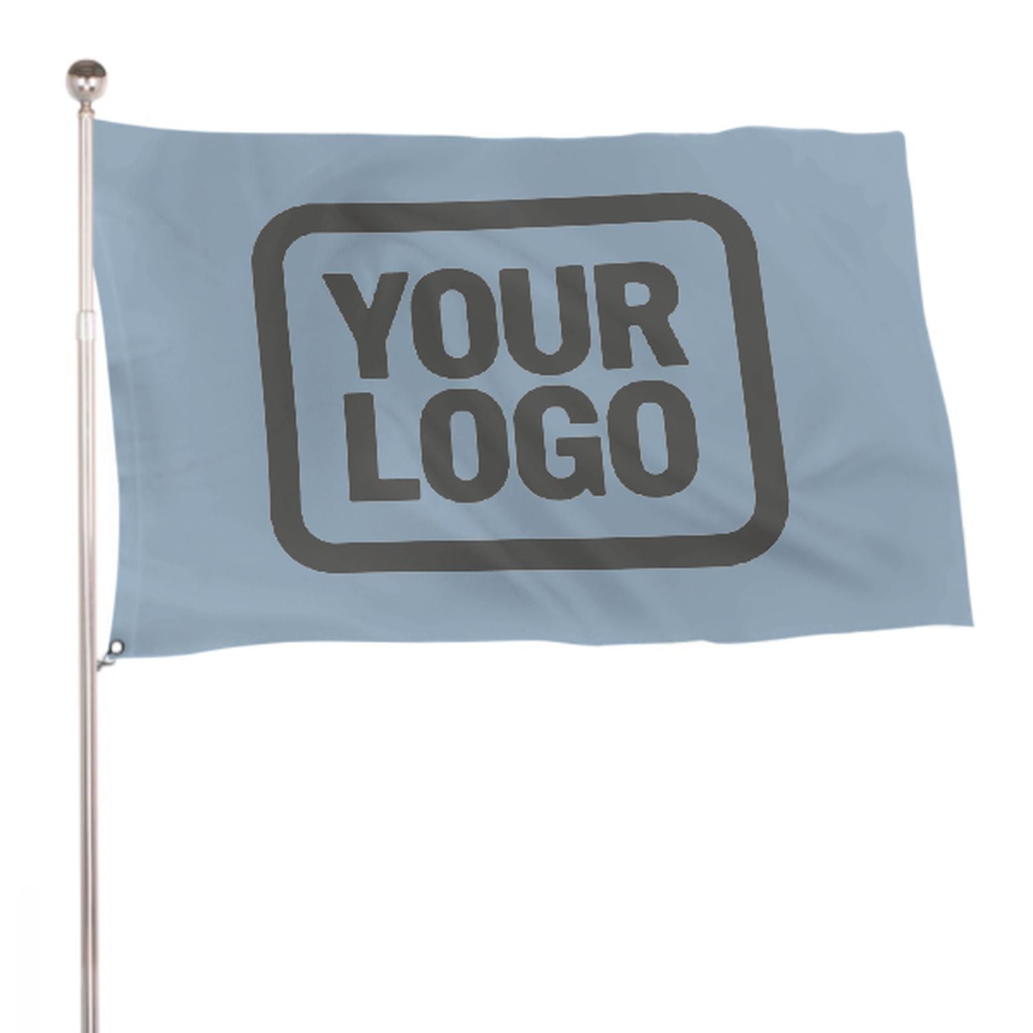 Maßgeschneidertes Hellblau Dunkelgrau Flagge