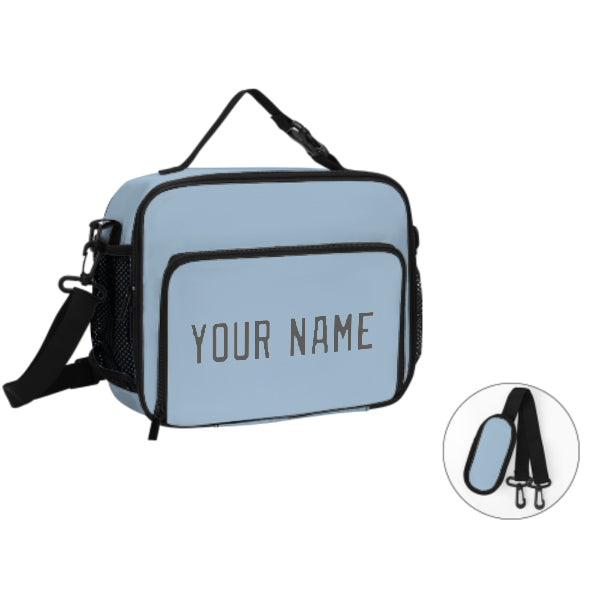 Maßgeschneidertes Hellblau Dark Grey Lunch-Tasche