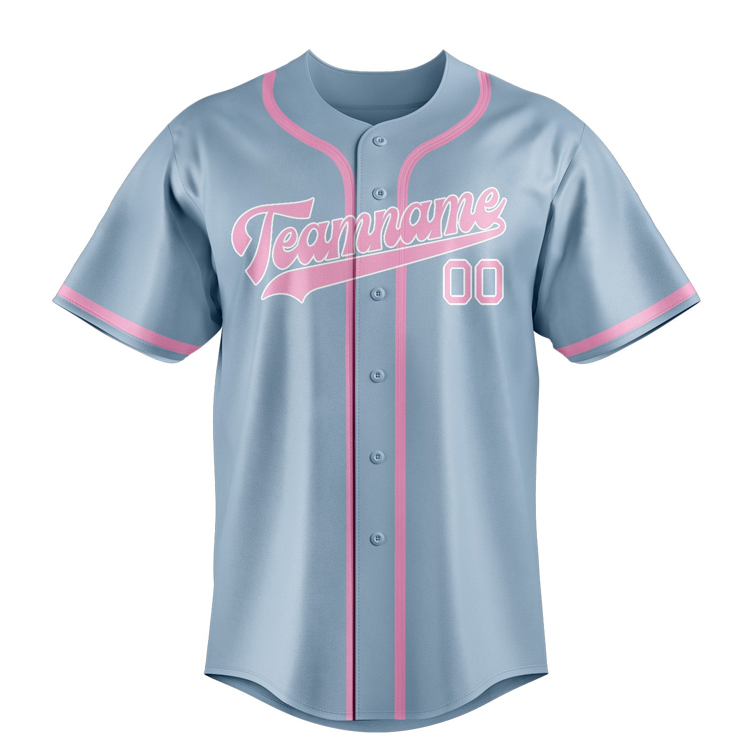 Benutzerdefiniertes Professionelles Hellblau Rosa Baseballtrikot