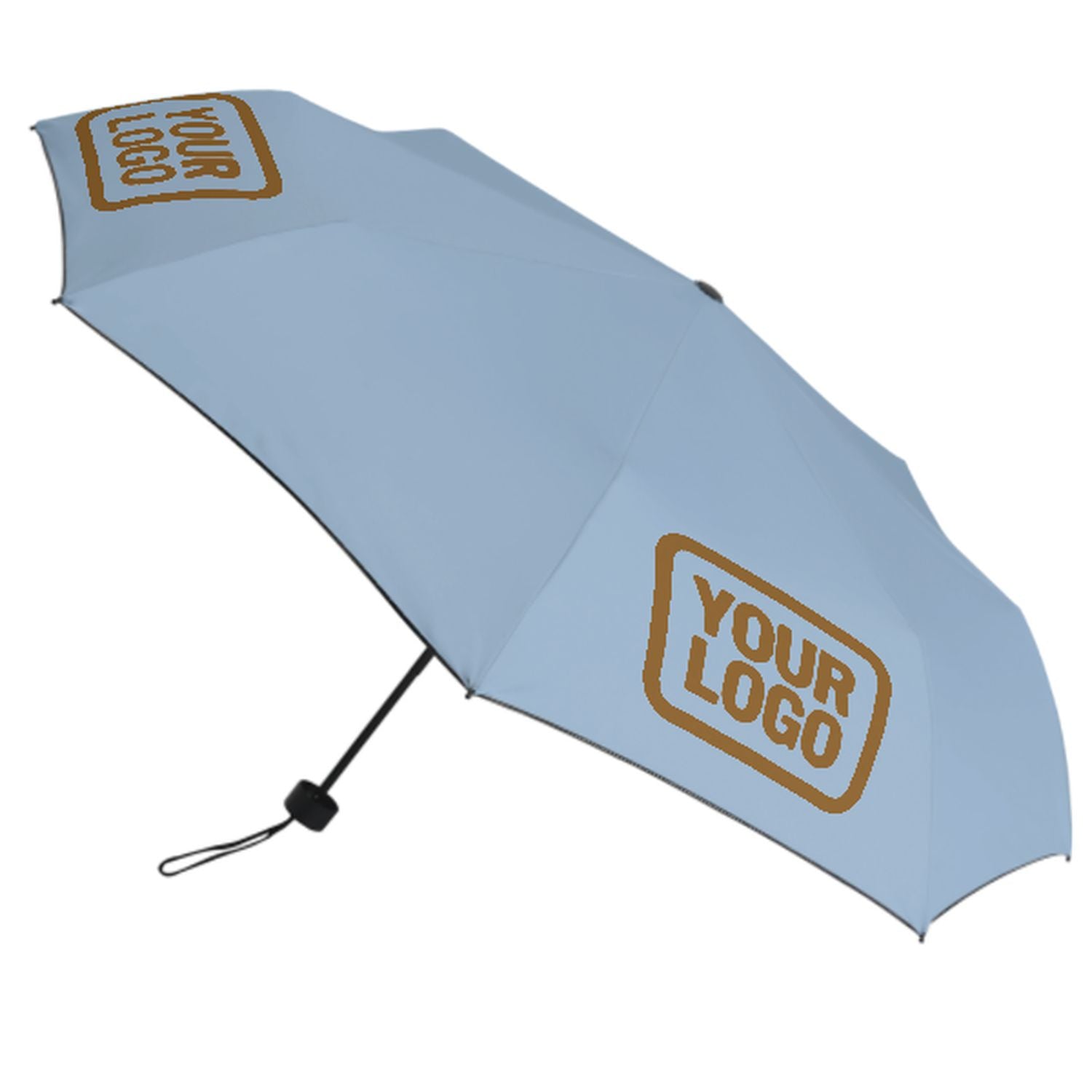 Maßgeschneidertes Hellblau Khaki Automatik-Regenschirm