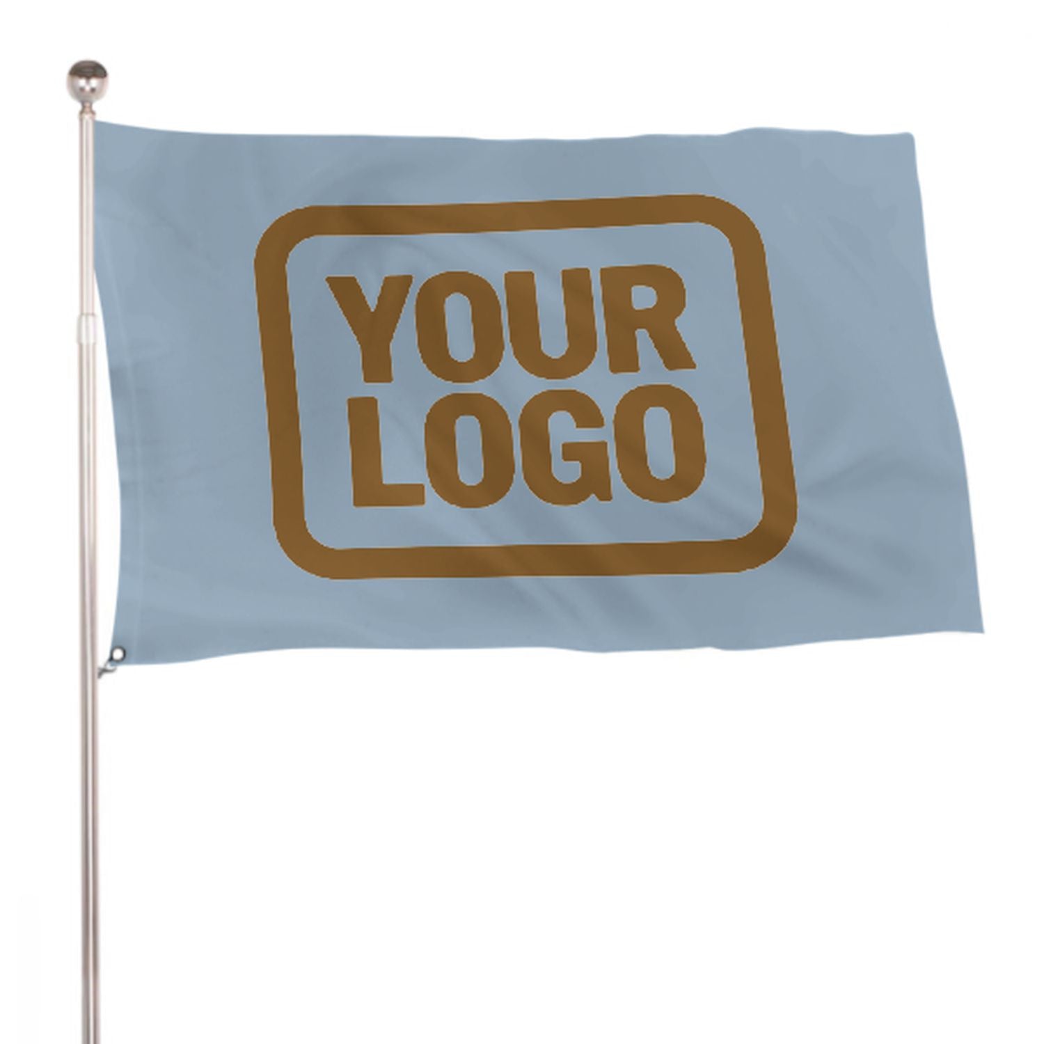 Maßgeschneidertes Hellblau Khaki Flagge