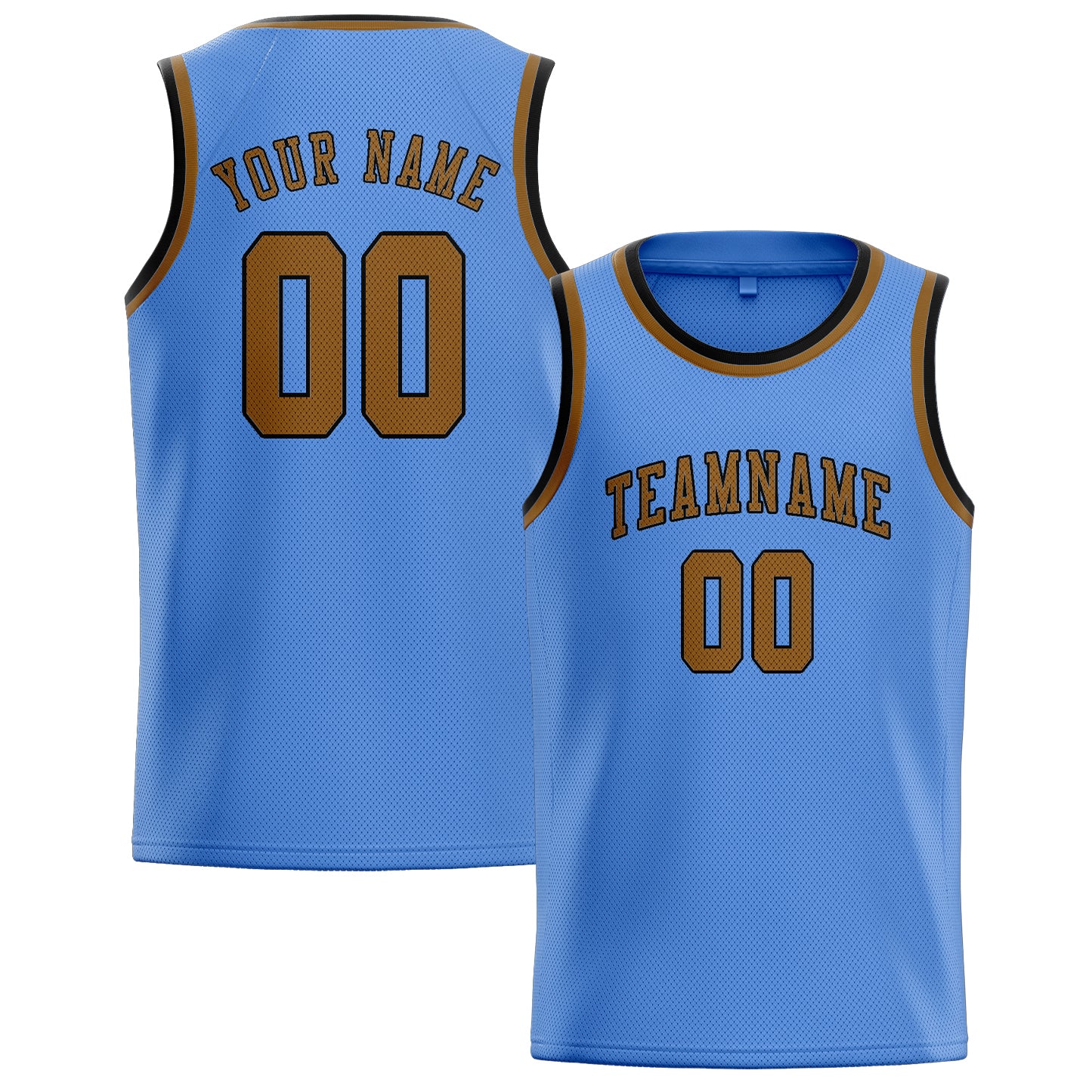 Benutzerdefiniertes Professionelles Hellblau Khaki Basketballtrikot