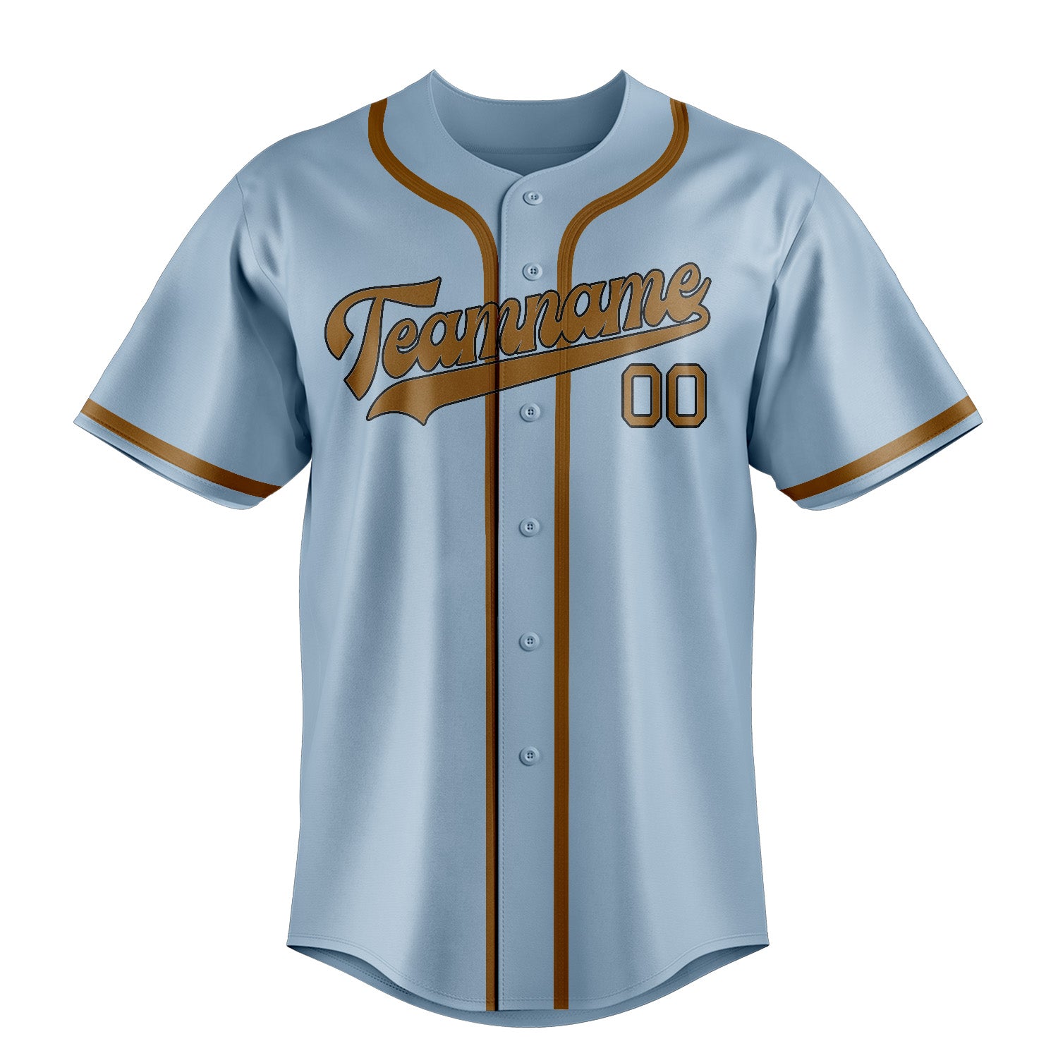 Benutzerdefiniertes Professionelles Hellblau Khaki Baseballtrikot