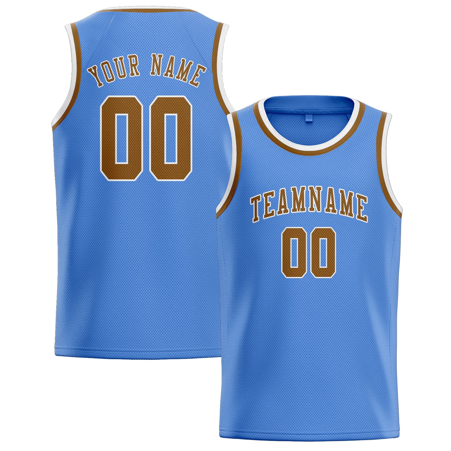 Benutzerdefiniertes Professionelles Hellblau Khaki Basketballtrikot