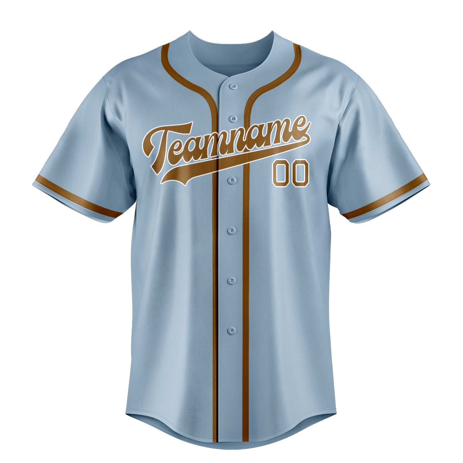 Benutzerdefiniertes Professionelles Hellblau Khaki Baseballtrikot