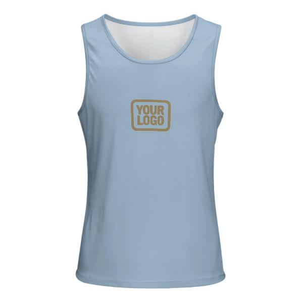 Maßgeschneidertes Hellblau Hellkhaki Herren Tanktop