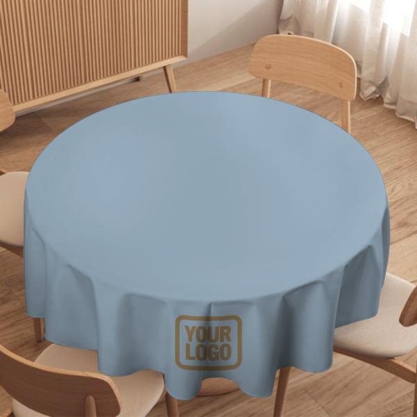 Maßgeschneidertes Hellblau Hellkhaki Runde Tischdecke