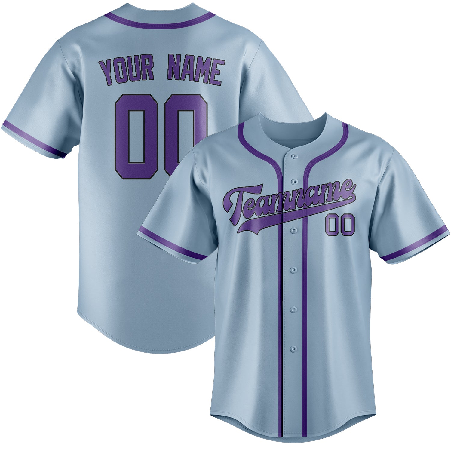 Benutzerdefiniertes Professionelles Hellblau Lavendel Baseballtrikot