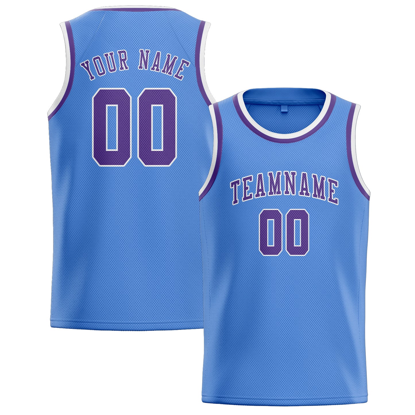 Benutzerdefiniertes Professionelles Hellblau Lavendel Basketballtrikot