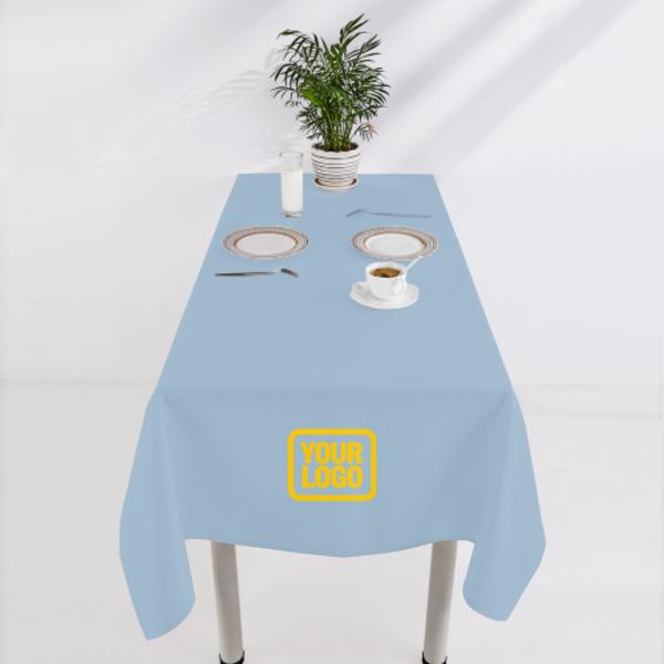 Tovaglia quadrata personalizzata color azzurro lavanda