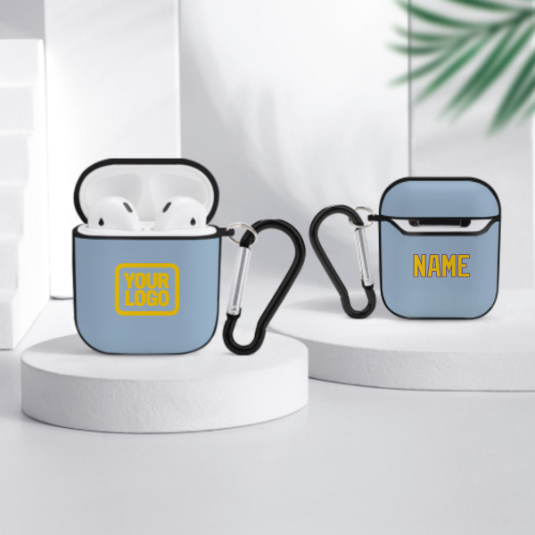 Maßgeschneidertes Hellblau Gold AirPods-Hülle