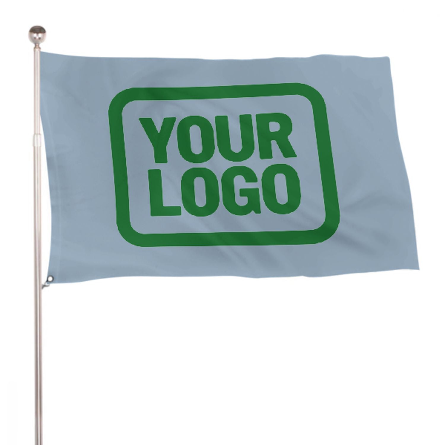 Maßgeschneidertes Hellblau Smaragdgrün Flagge