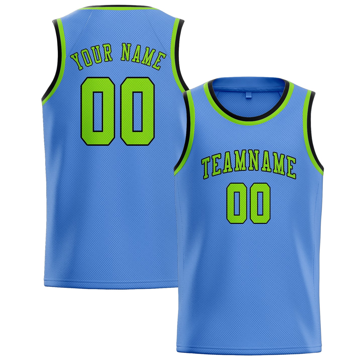 Benutzerdefiniertes Professionelles Hellblau Smaragdgrün Basketballtrikot