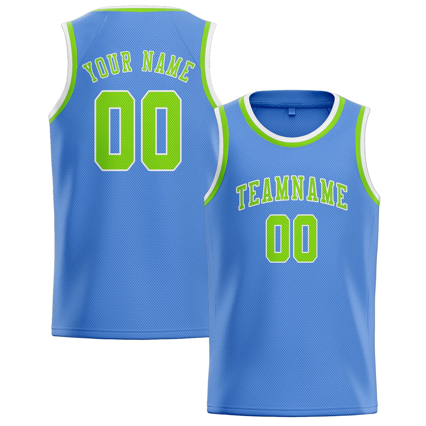 Benutzerdefiniertes Professionelles Hellblau Smaragdgrün Basketballtrikot