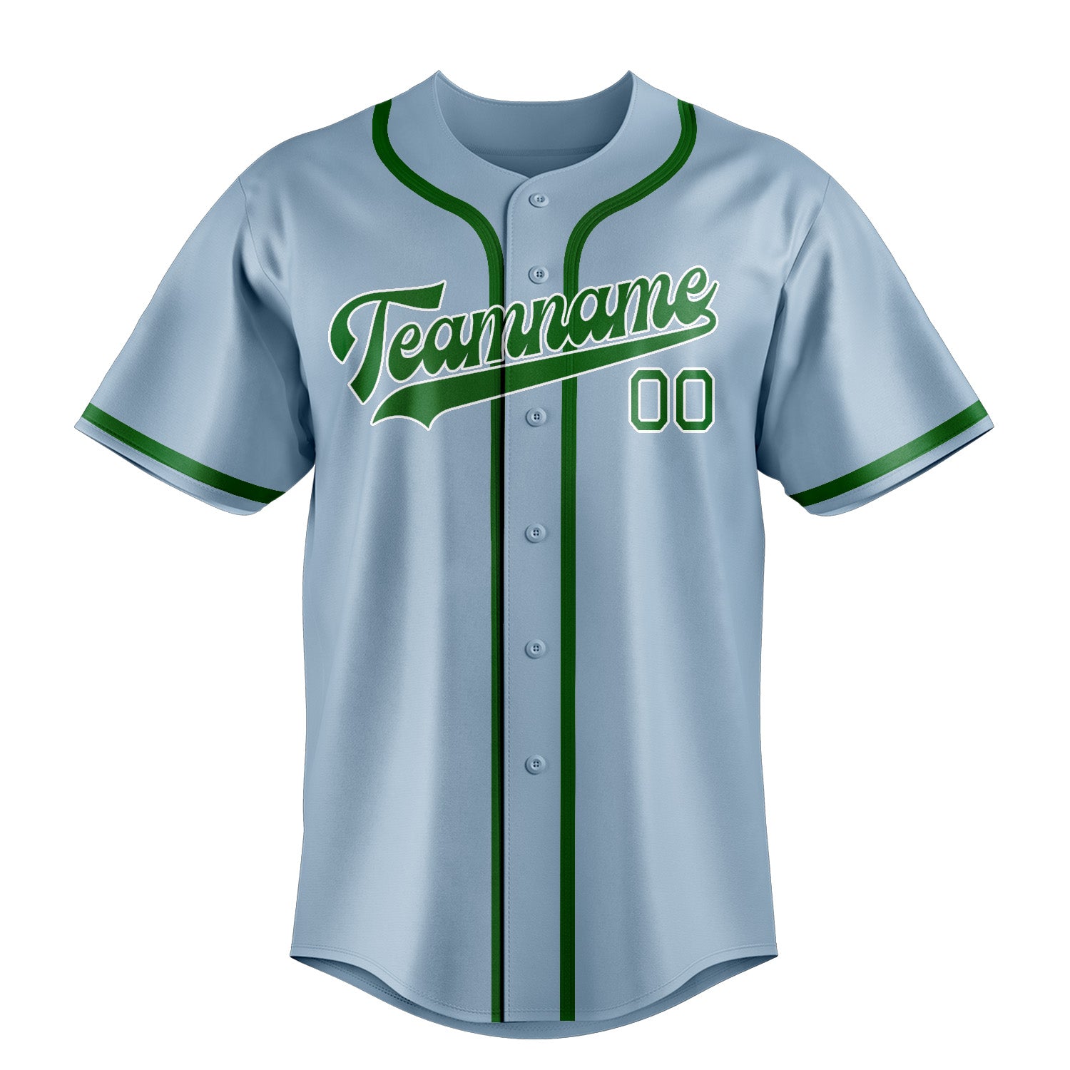 Benutzerdefiniertes Professionelles Hellblau Smaragdgrün Baseballtrikot