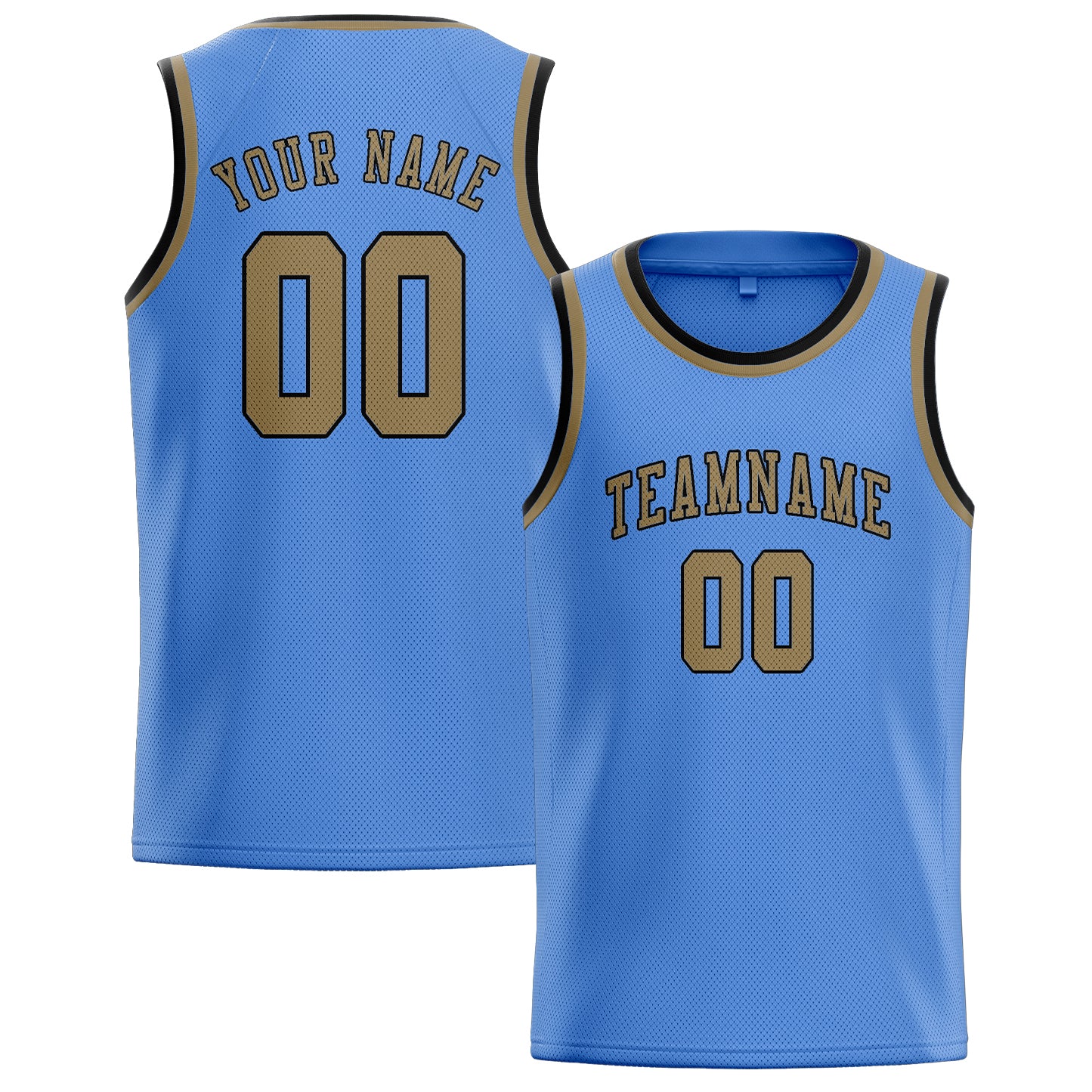 Benutzerdefiniertes Professionelles Hellblau Hellkhaki Basketballtrikot