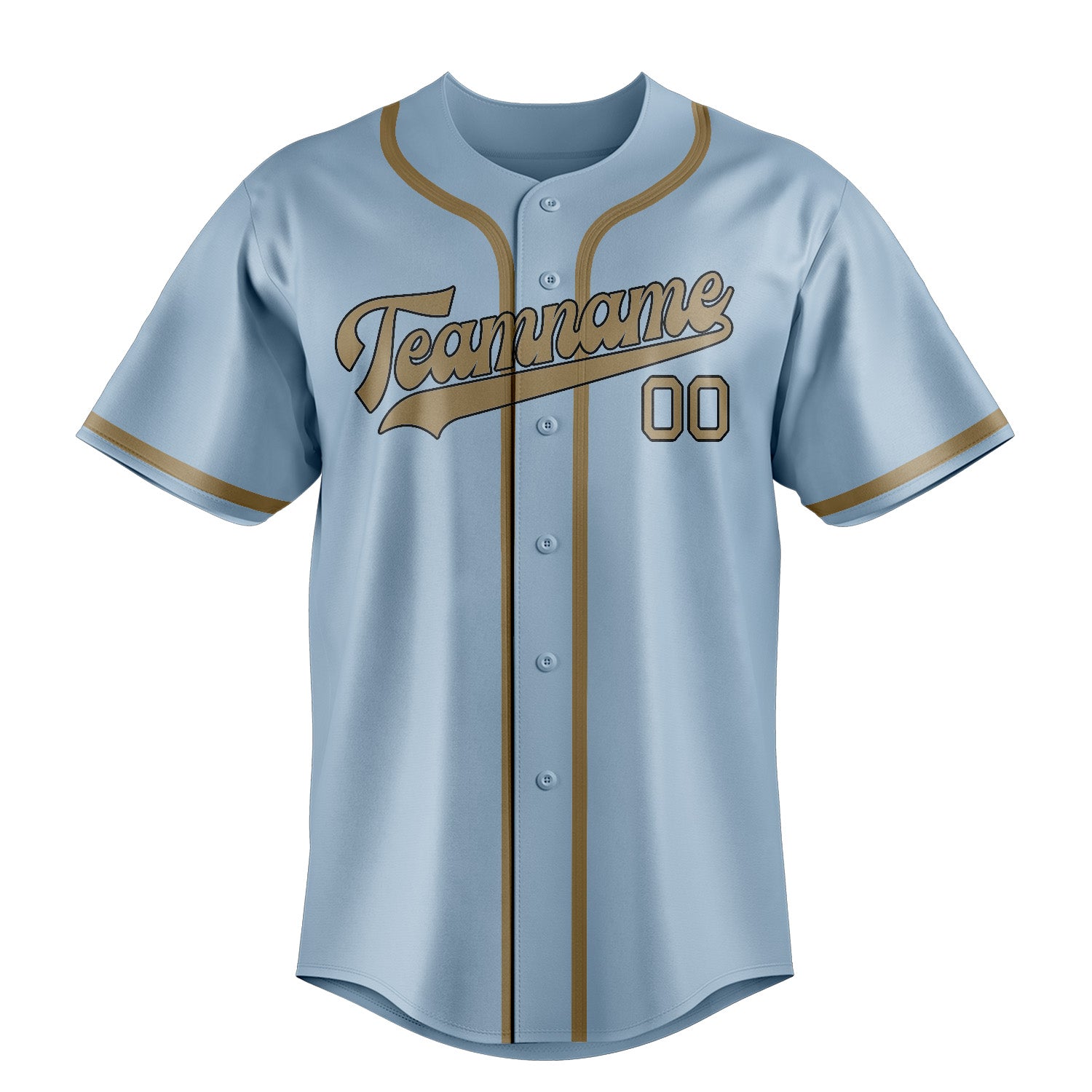 Benutzerdefiniertes Professionelles Hellblau Hellkhaki Baseballtrikot
