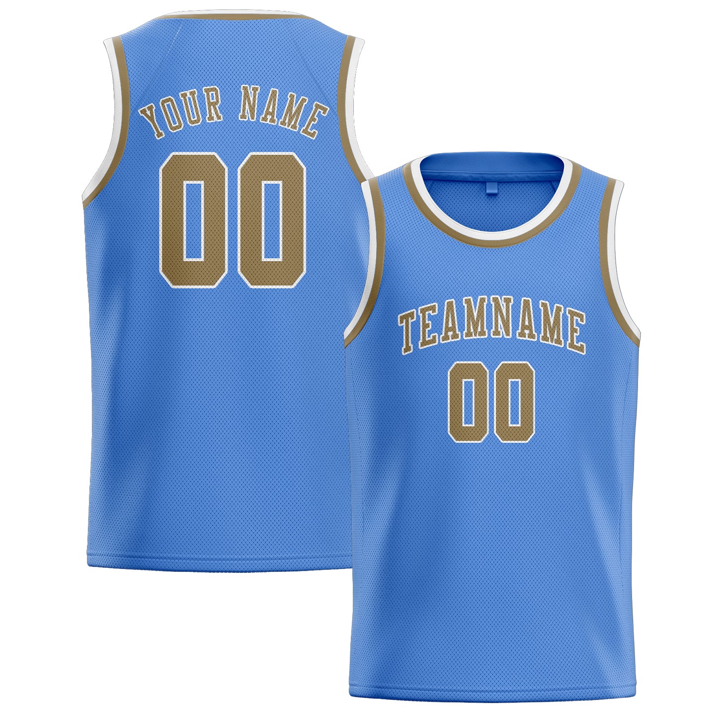 Benutzerdefiniertes Professionelles Hellblau Hellkhaki Basketballtrikot