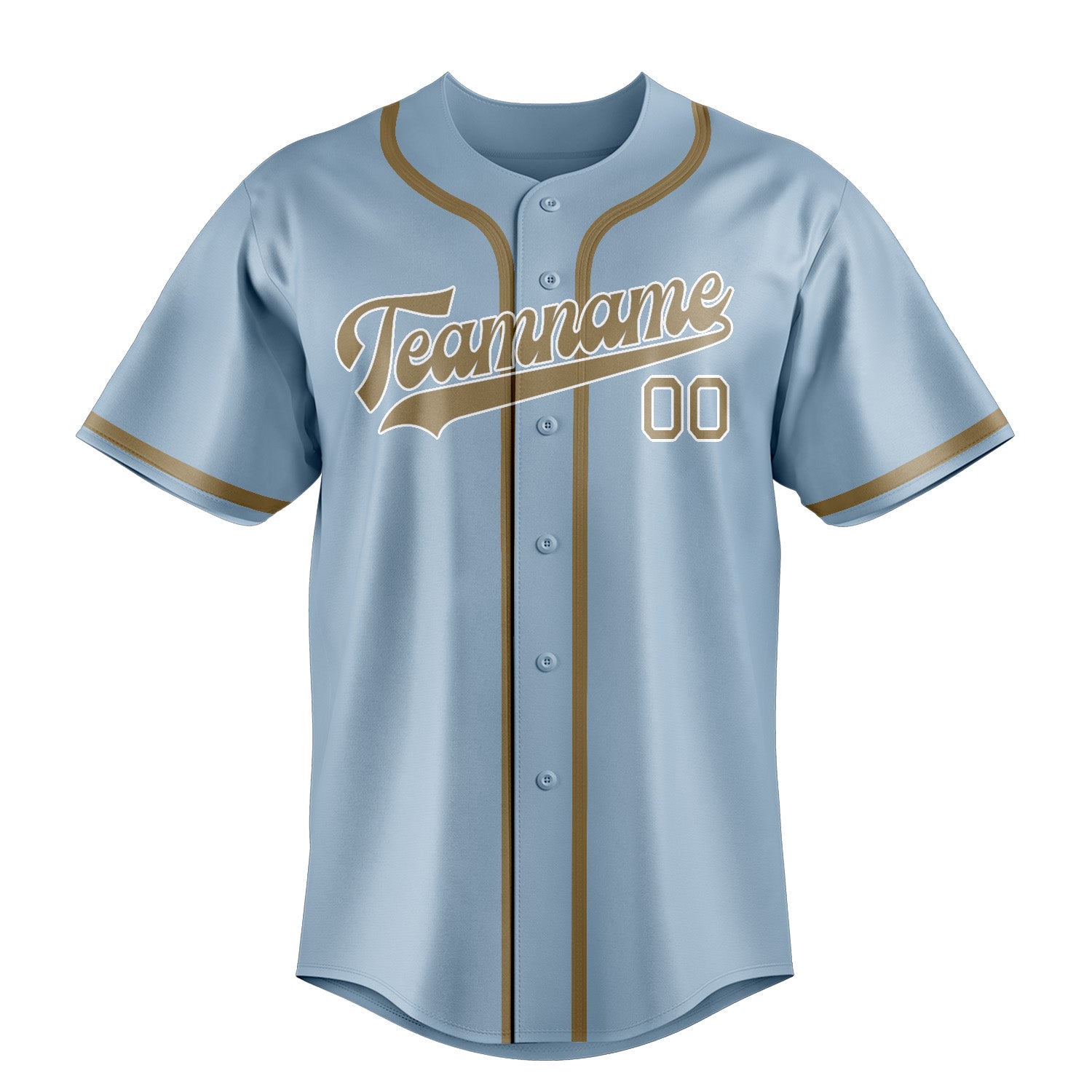 Benutzerdefiniertes Professionelles Hellblau Hellkhaki Baseballtrikot