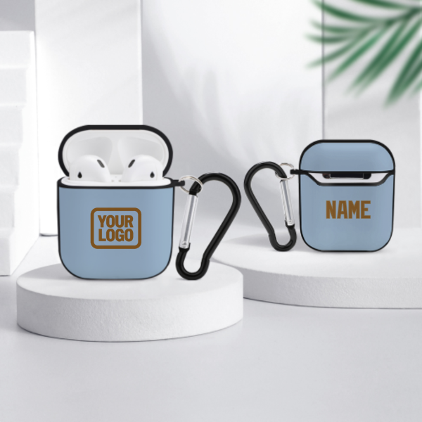 Maßgeschneidertes Hellblau Khaki AirPods-Hülle