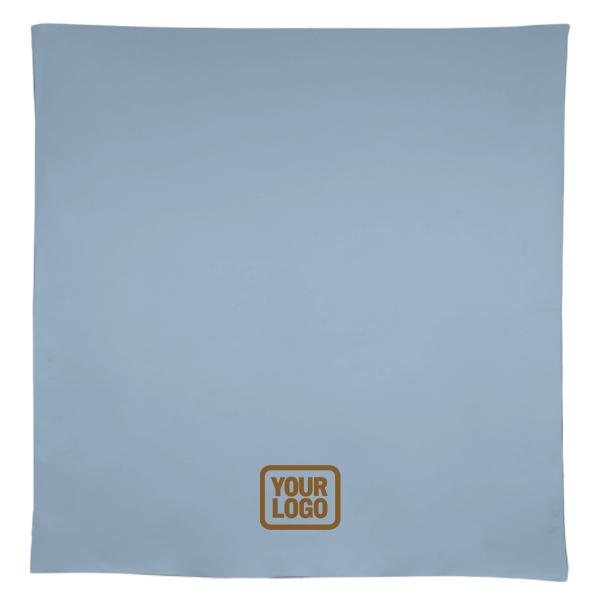 Tovaglia quadrata personalizzata color azzurro chiaro e cachi chiaro