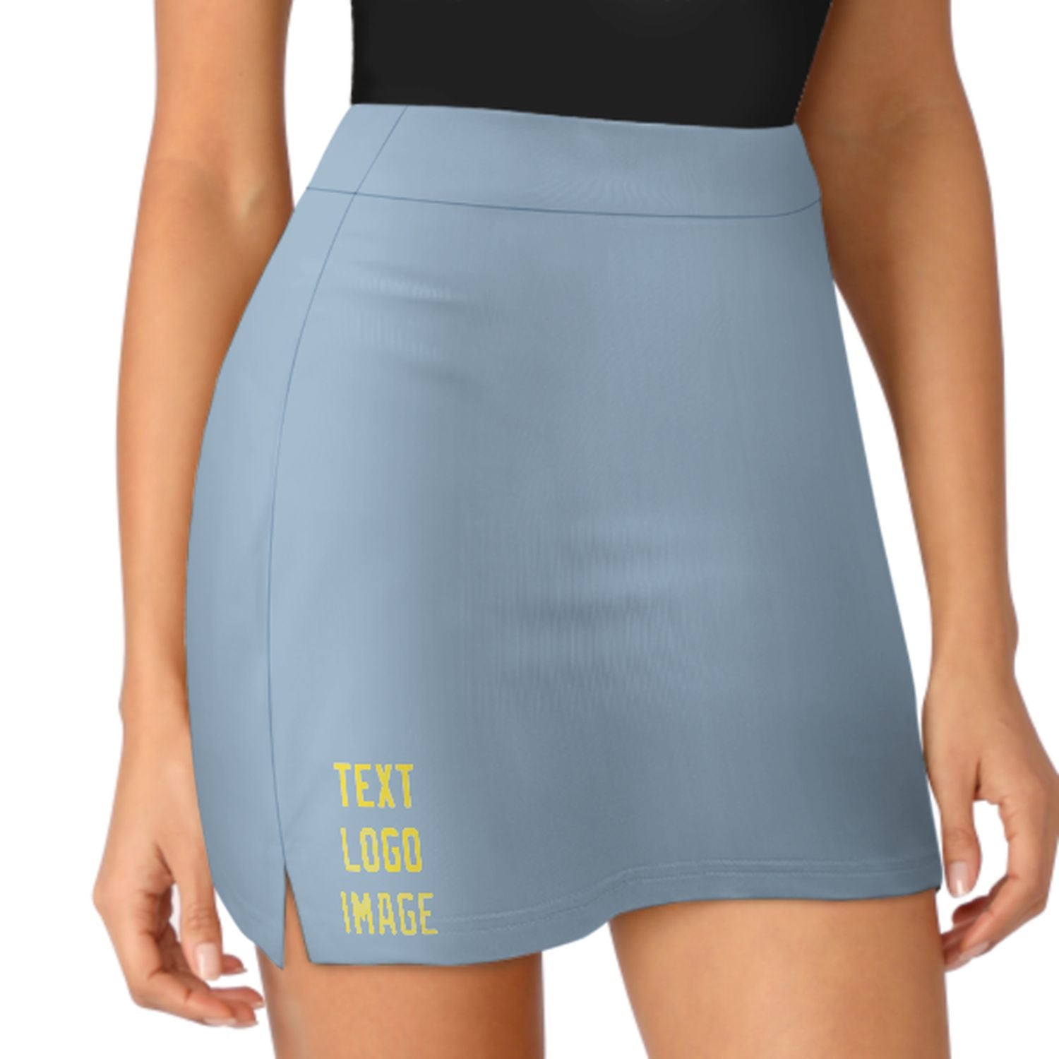 Maßgeschneidertes Hellblau Blassgelb A-Linien Skort