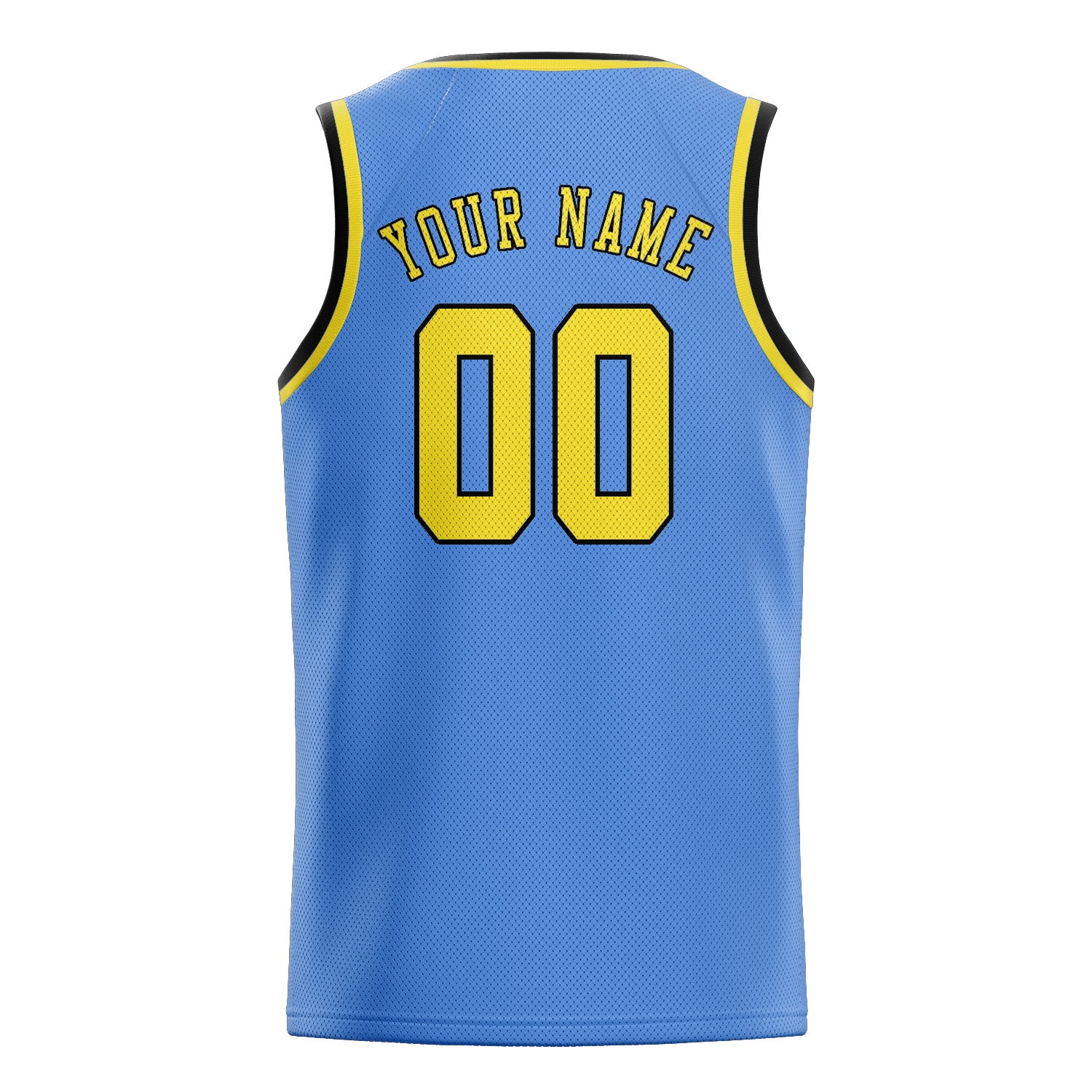 Benutzerdefiniertes Professionelles Hellblau Blassgelb Basketballtrikot