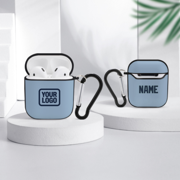 Maßgeschneidertes Hellblau Marineblau AirPods-Hülle