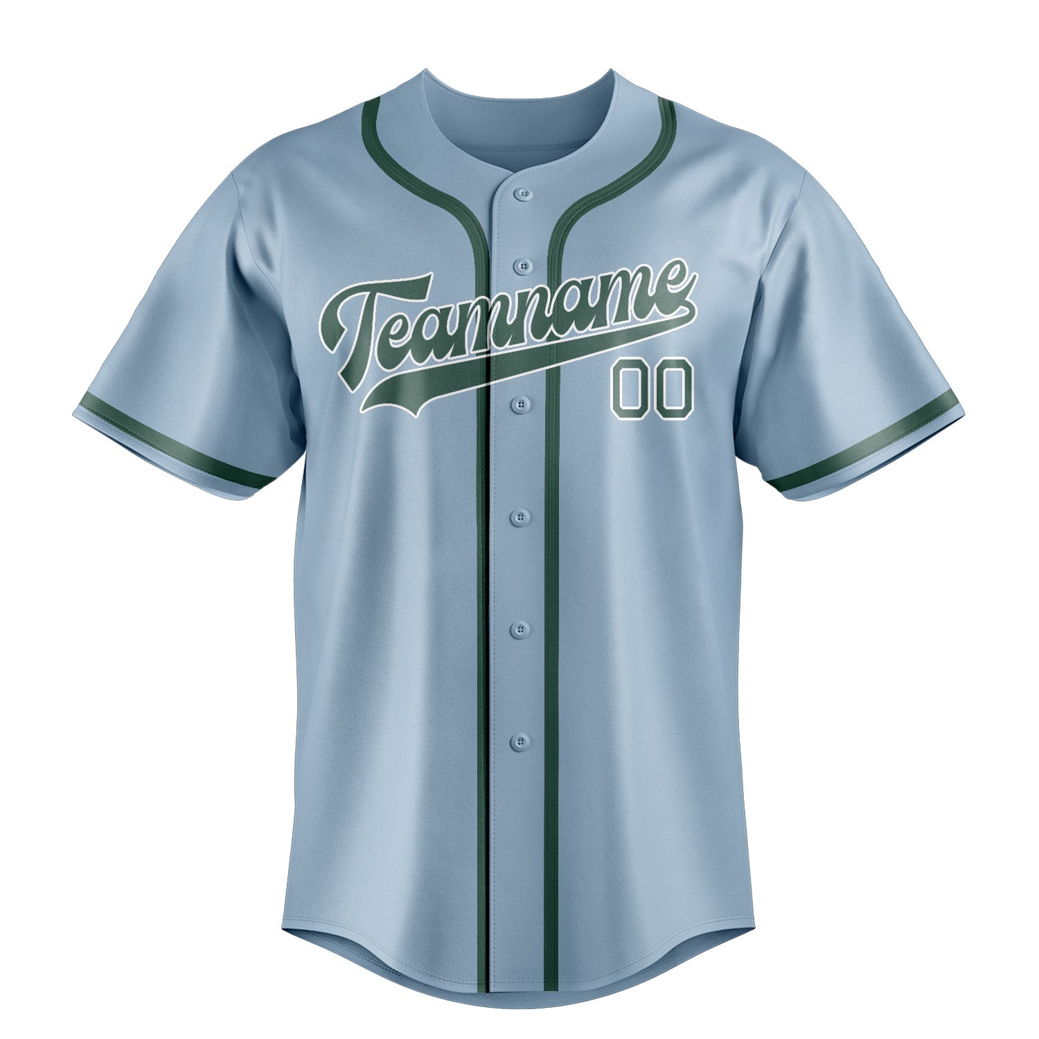 Benutzerdefiniertes Professionelles Hellblau Blaugrün Baseballtrikot