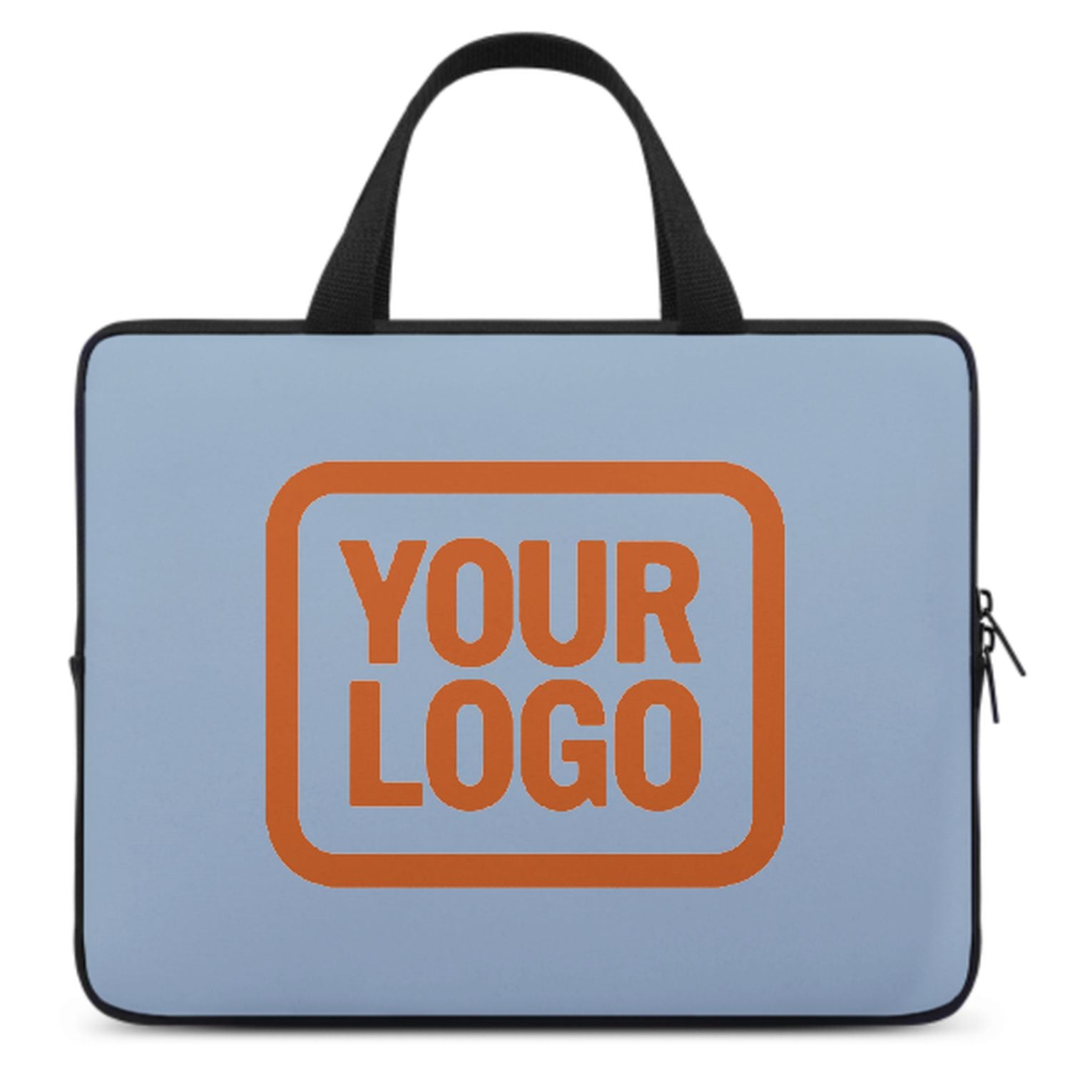 Sac pour ordinateur portable personnalisé bleu clair orange