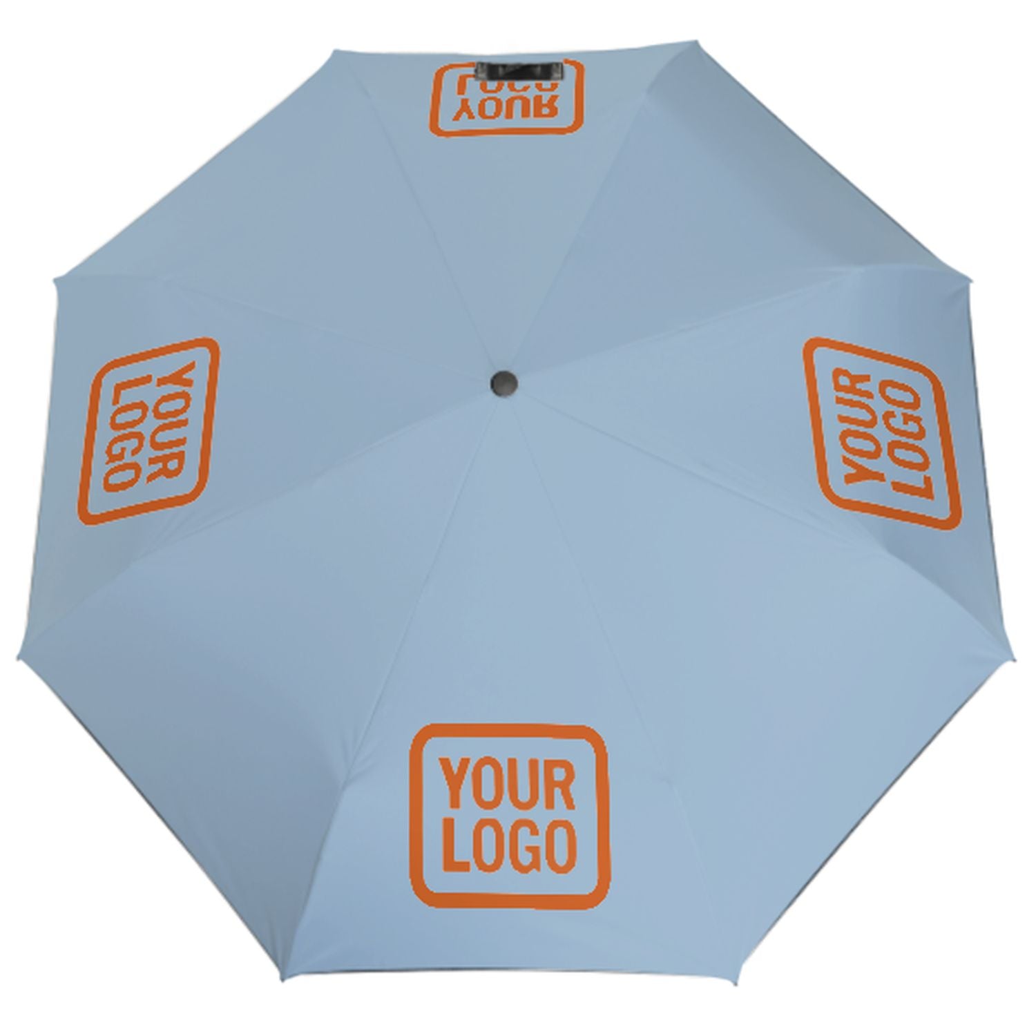 Maßgeschneidertes Hellblau Orange Automatik-Regenschirm