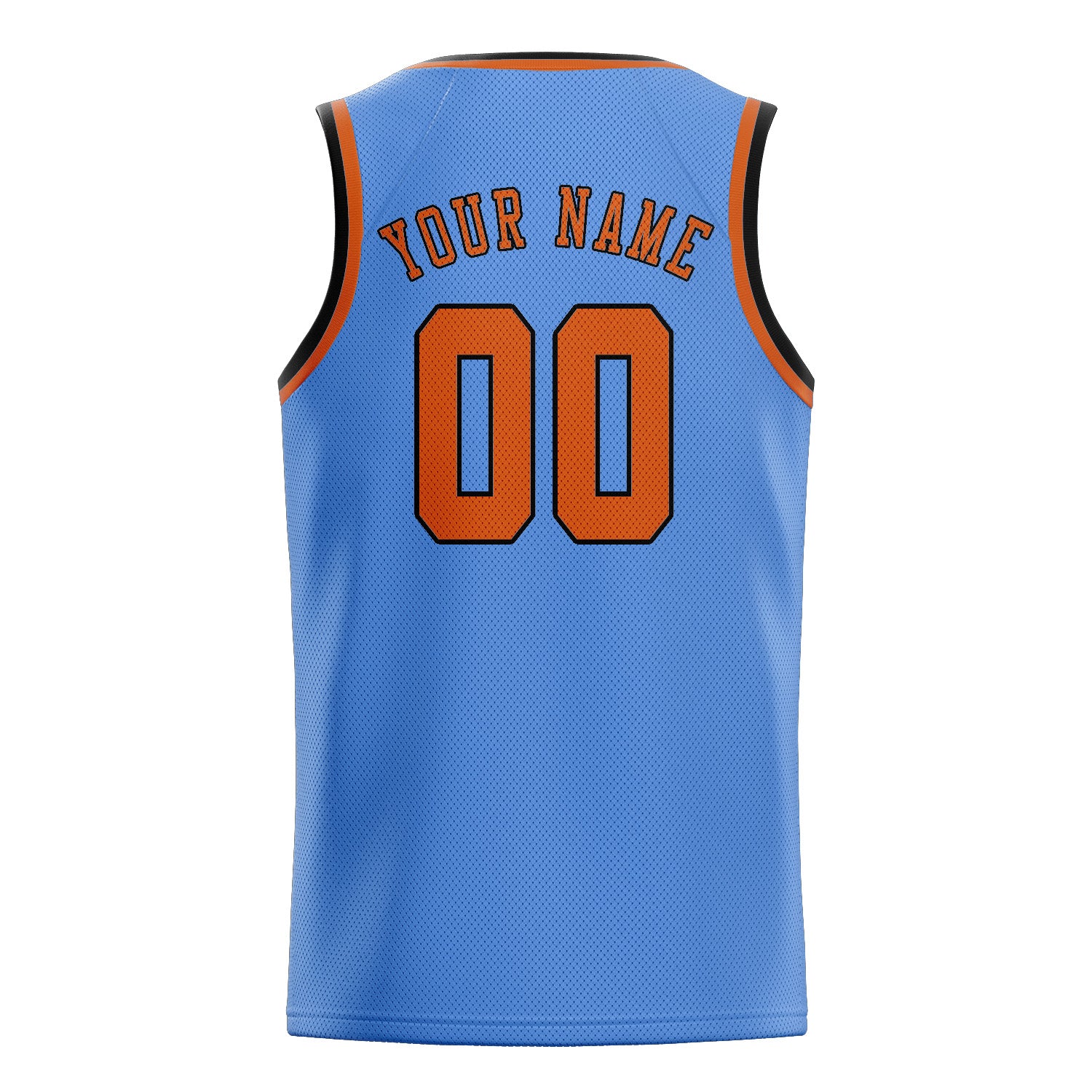 Benutzerdefiniertes Professionelles Hellblau Orange Basketballtrikot