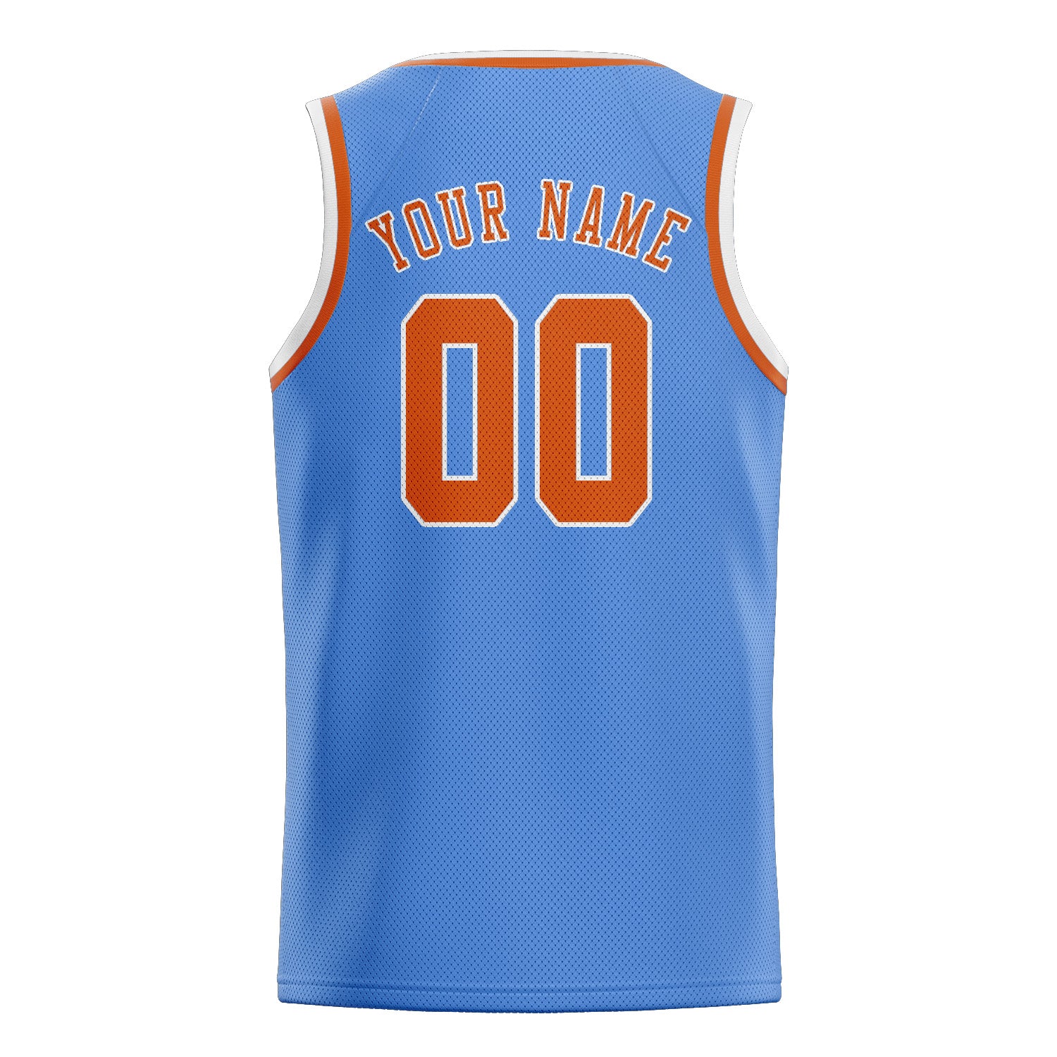 Benutzerdefiniertes Professionelles Hellblau Orange Basketballtrikot