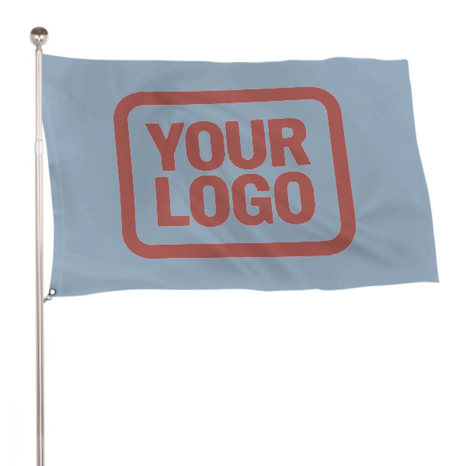 Maßgeschneidertes Hellblau Kupferrose Flagge