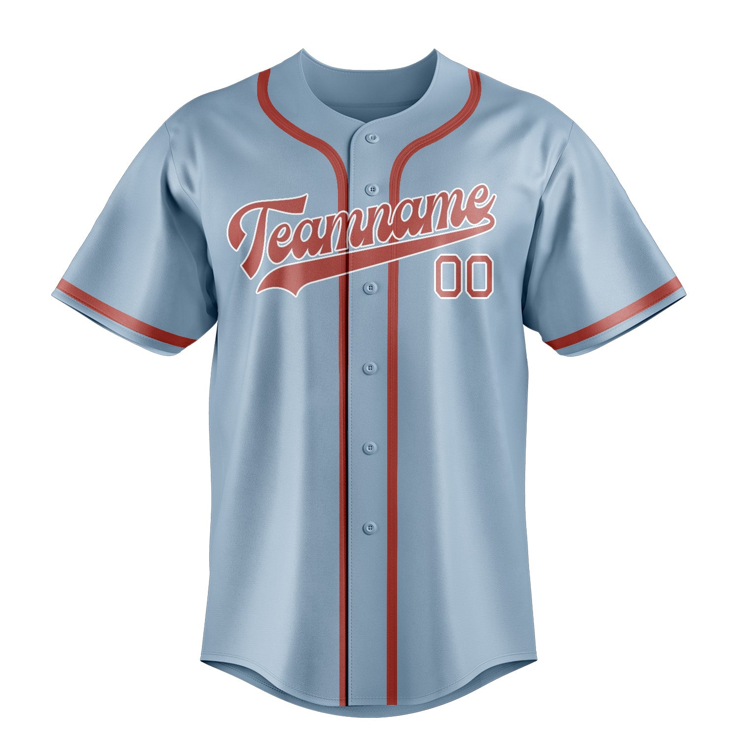 Benutzerdefiniertes Professionelles Hellblau Kupferrose Baseballtrikot