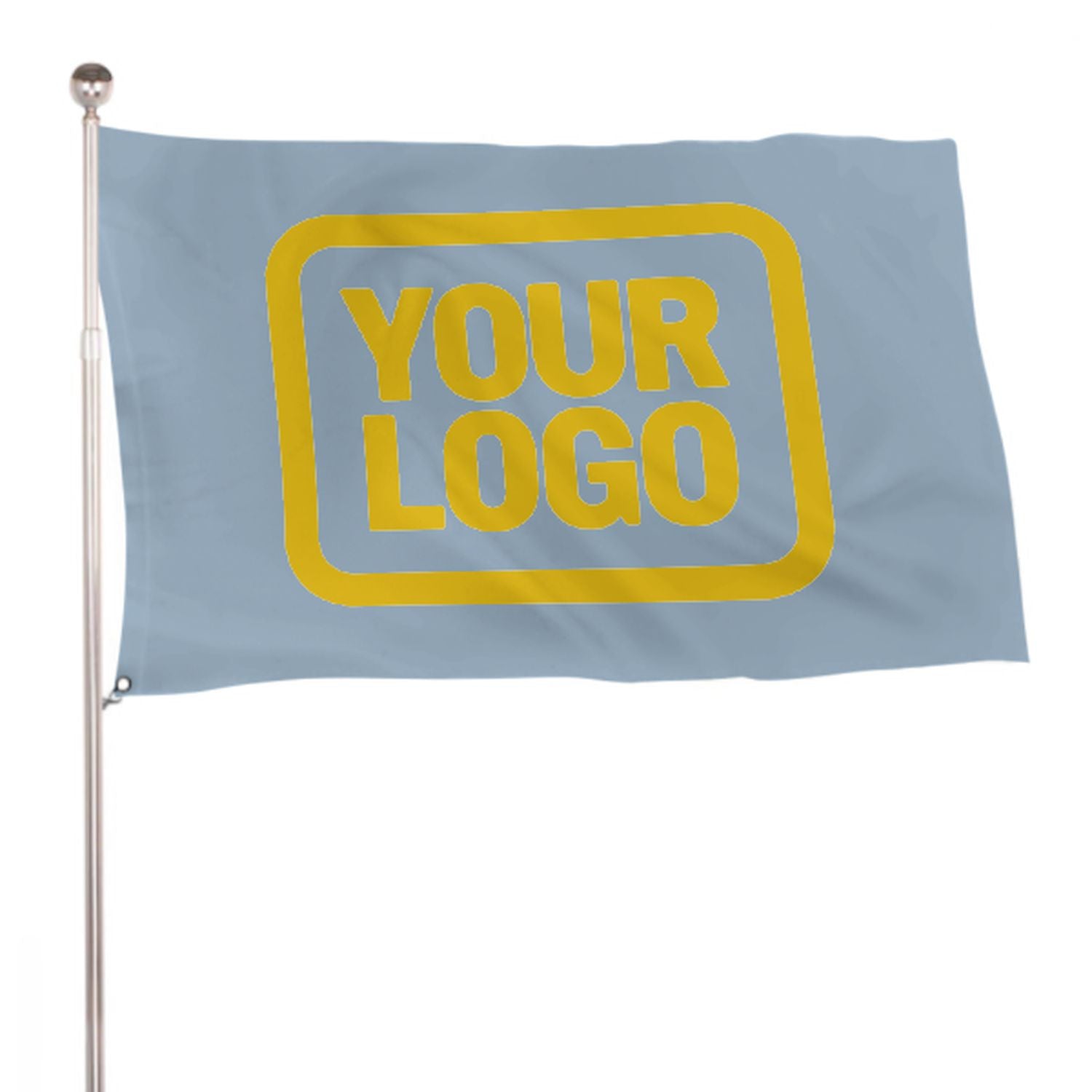 Maßgeschneidertes Hellblau Gold Flagge