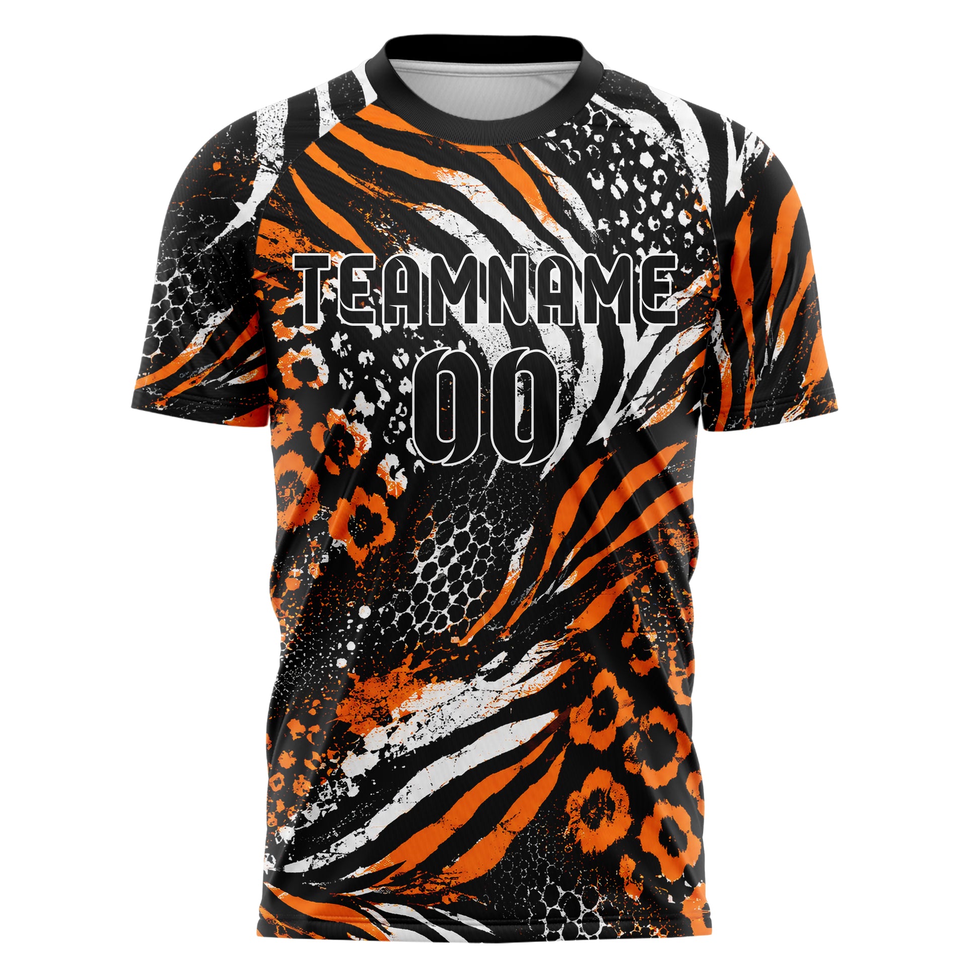 Schwarz dunkles Animal Print Zebra Streifen Design 08-0028 individuelles Fußballtrikot front