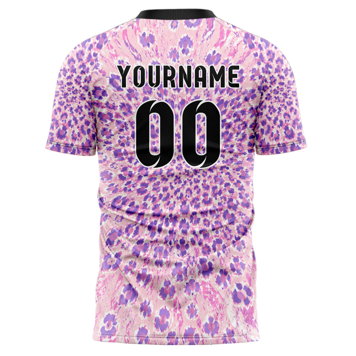 Hellrosa pastelliges Animal Print Leopard Rosettes Design 08-0012 individuelles Fußballtrikot back