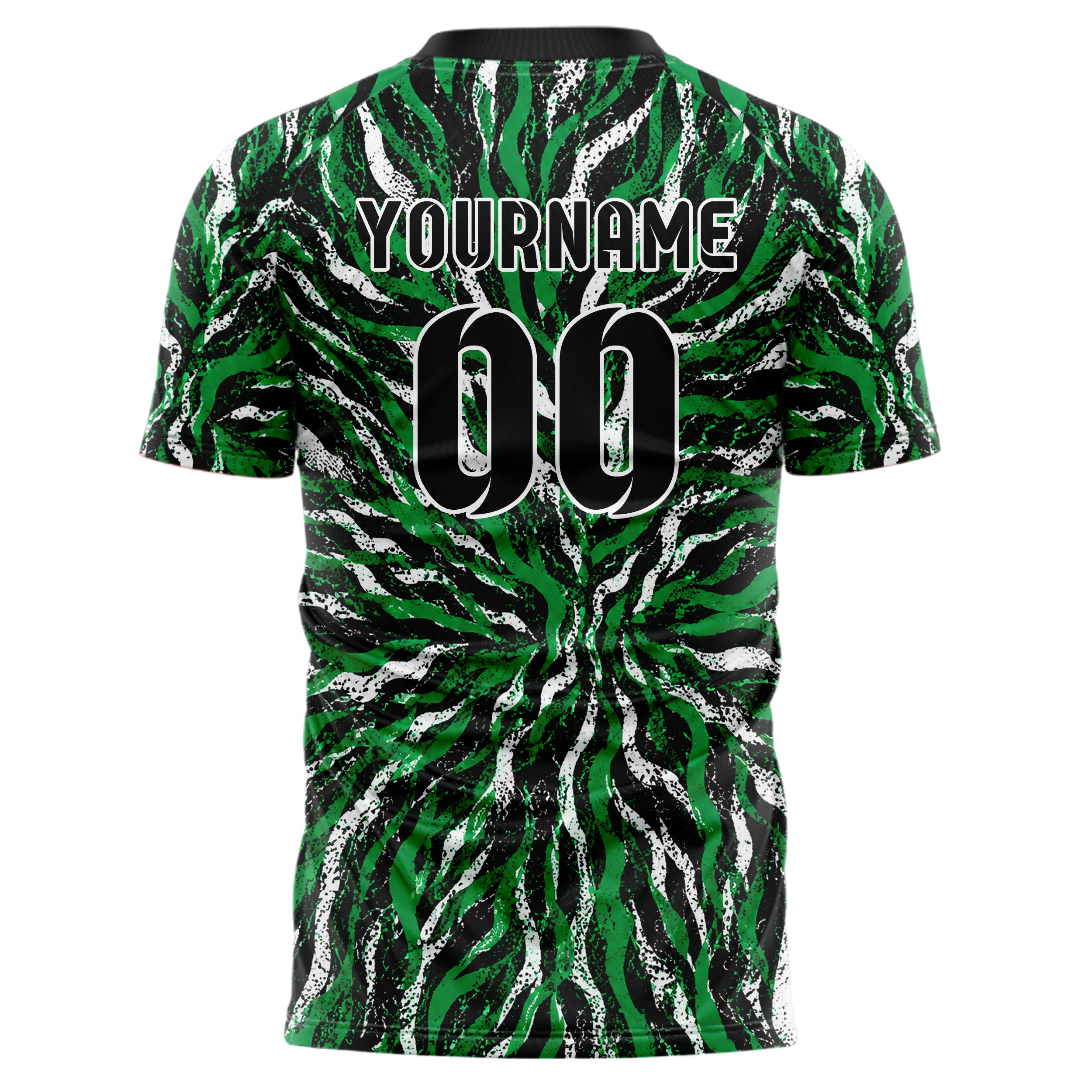 Kellygruen klassisches Animal Print Zebra Streifen Design 08-0016 individuelles Fußballtrikot back