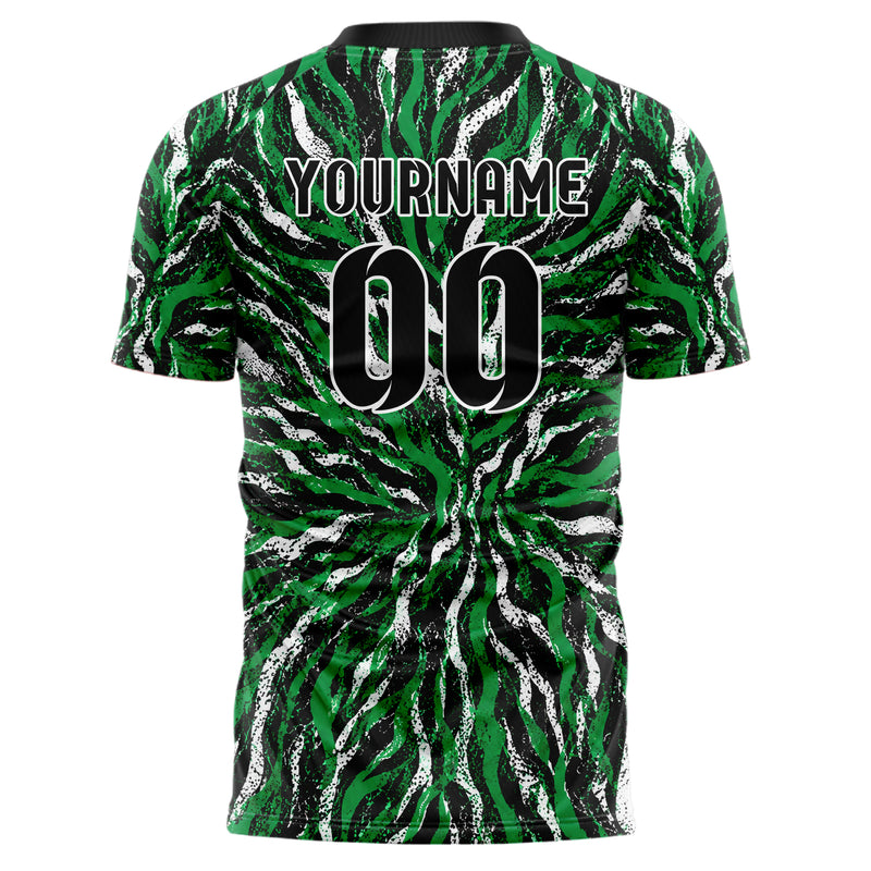 Kellygruen klassisches Animal Print Zebra Streifen Design 08-0016 individuelles Fußballtrikot back