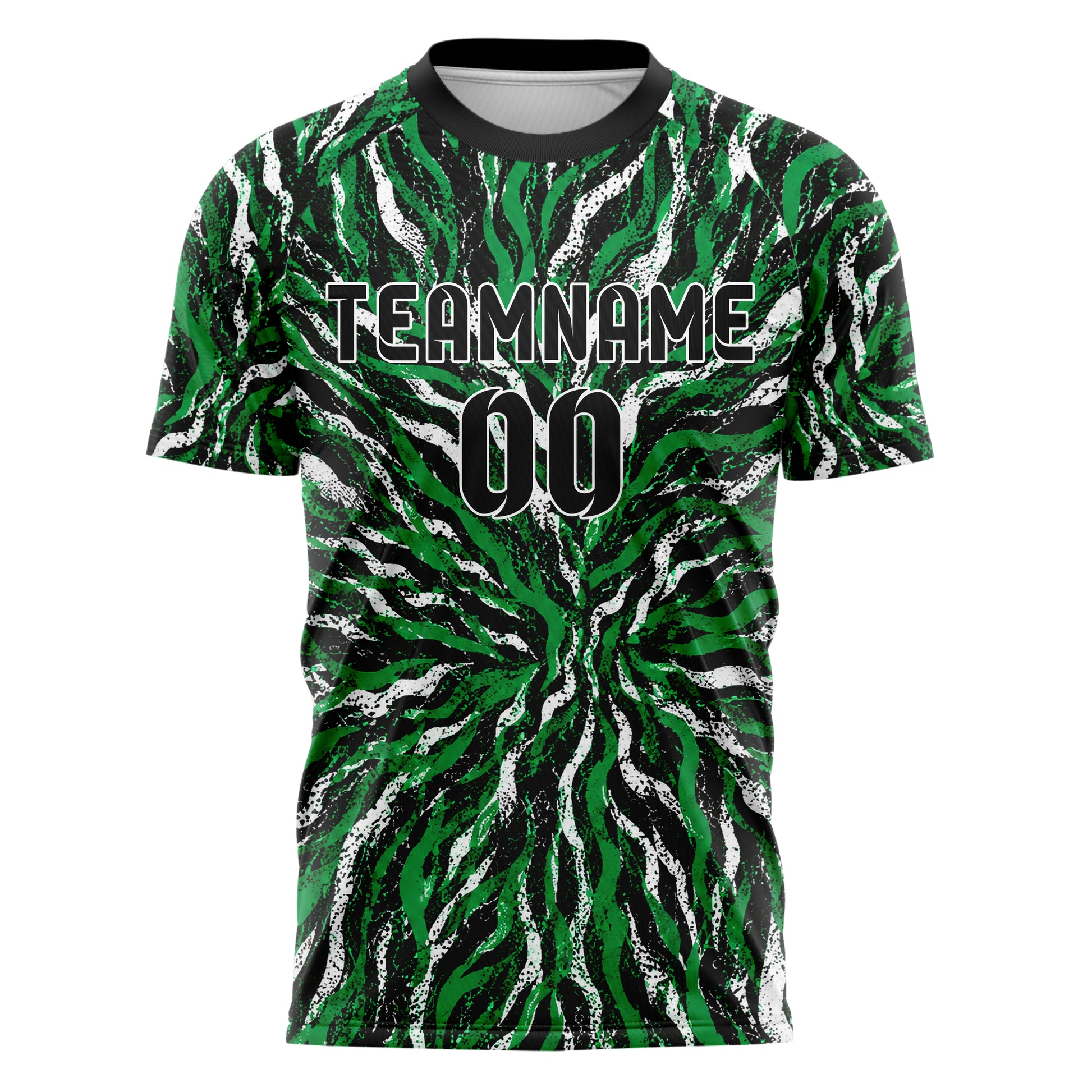 Kellygruen klassisches Animal Print Zebra Streifen Design 08-0016 individuelles Fußballtrikot front