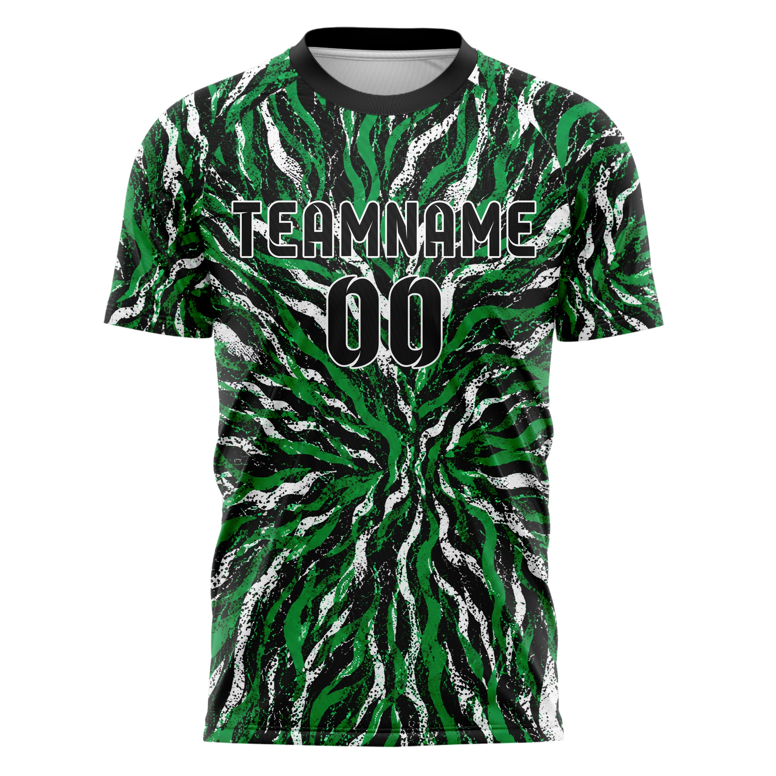 Kellygruen klassisches Animal Print Zebra Streifen Design 08-0016 individuelles Fußballtrikot front