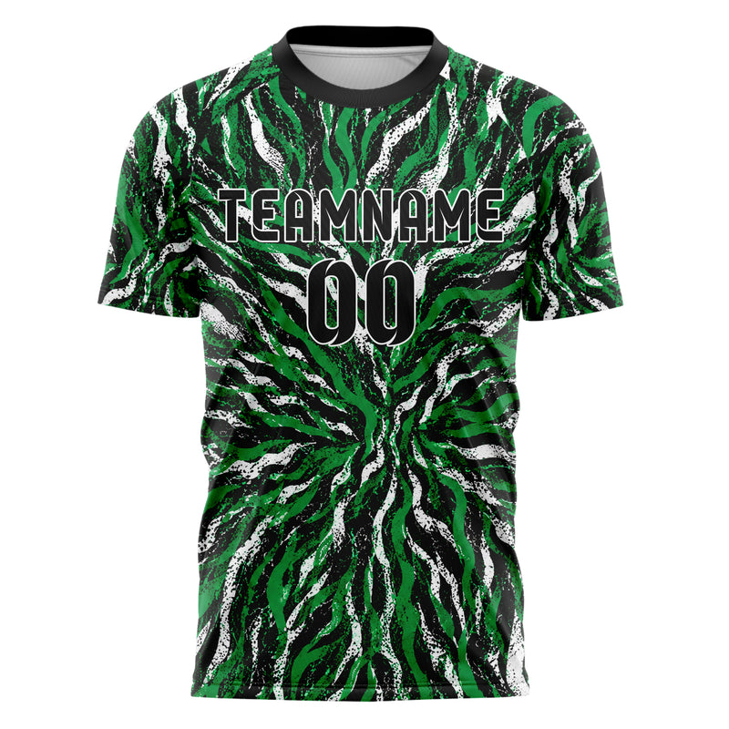 Kellygruen klassisches Animal Print Zebra Streifen Design 08-0016 individuelles Fußballtrikot front