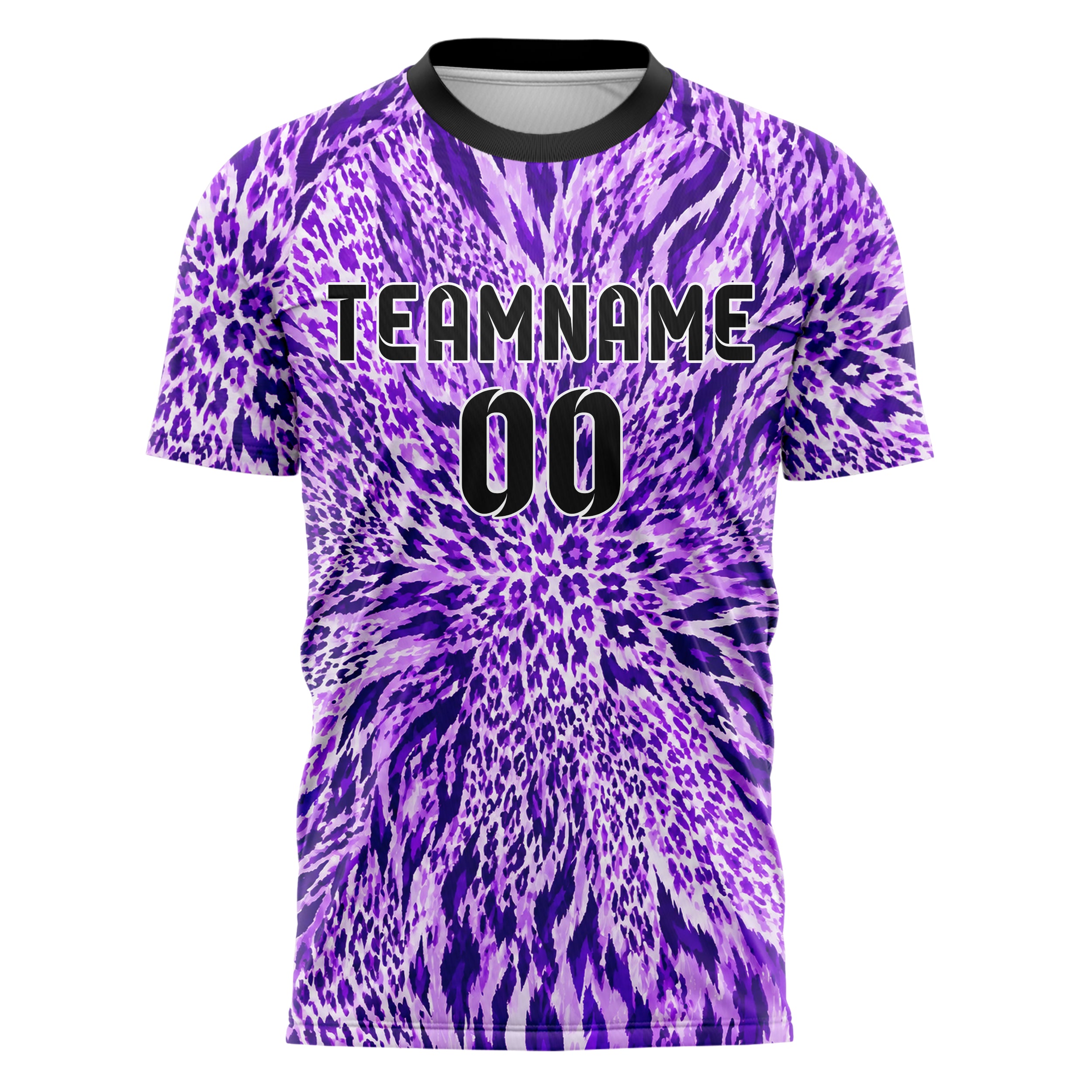Lila lebendiges Animal Print Tiger Stripes Design 08-0013 individuelles Fußballtrikot front
