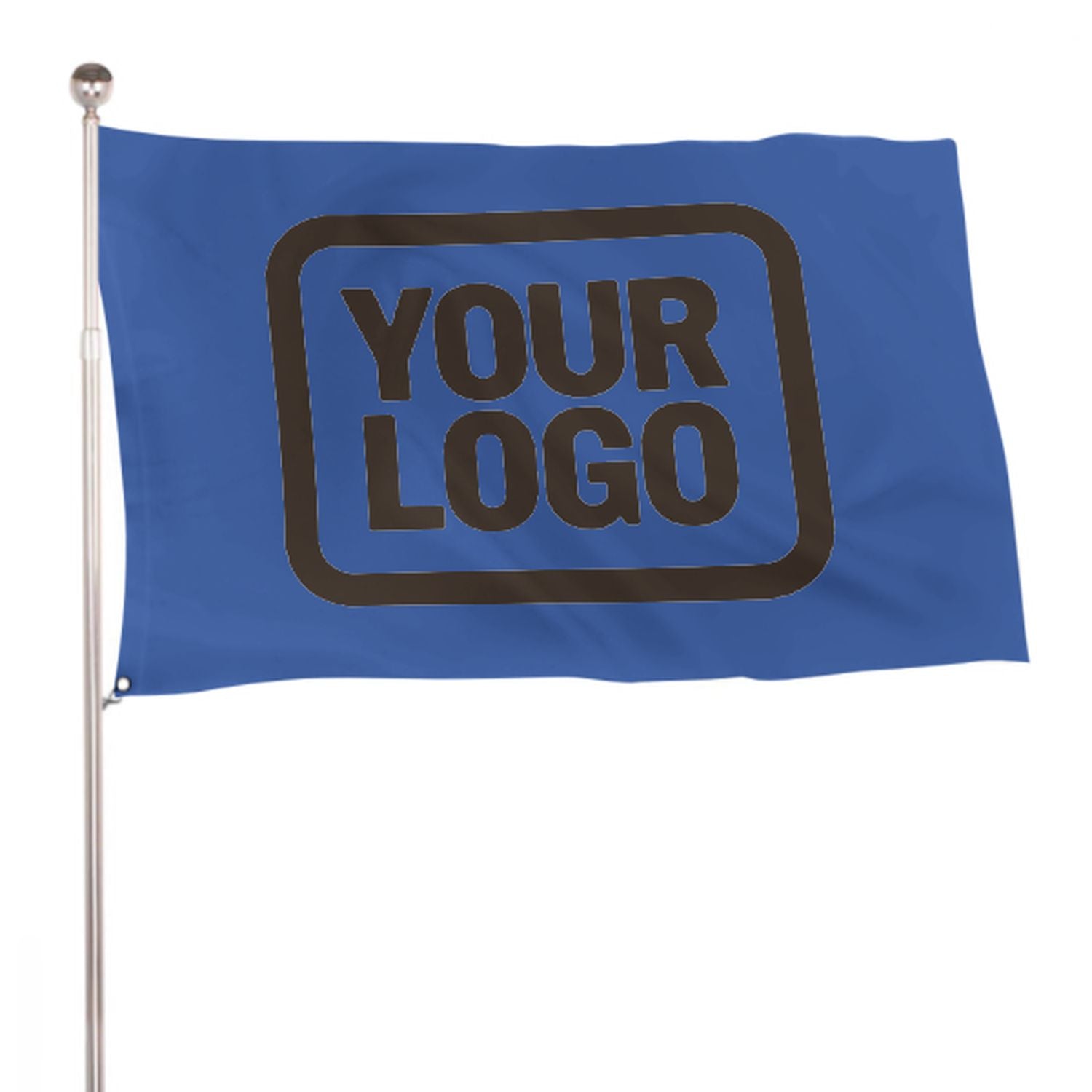 Maßgeschneidertes Himmelblau Braun Flagge